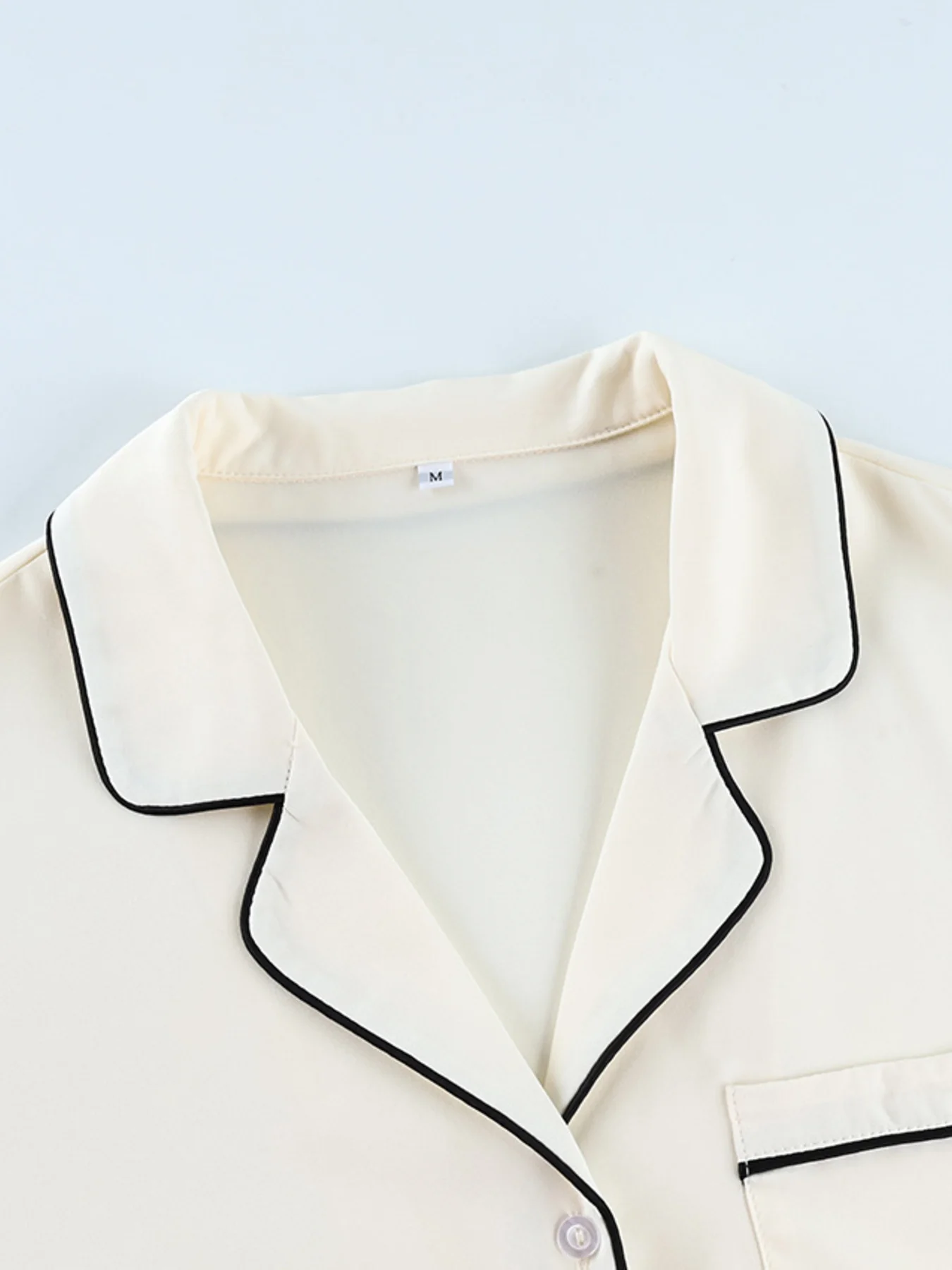 Contrast Trim Button Up Top and Pants Lounge Set - Image 6