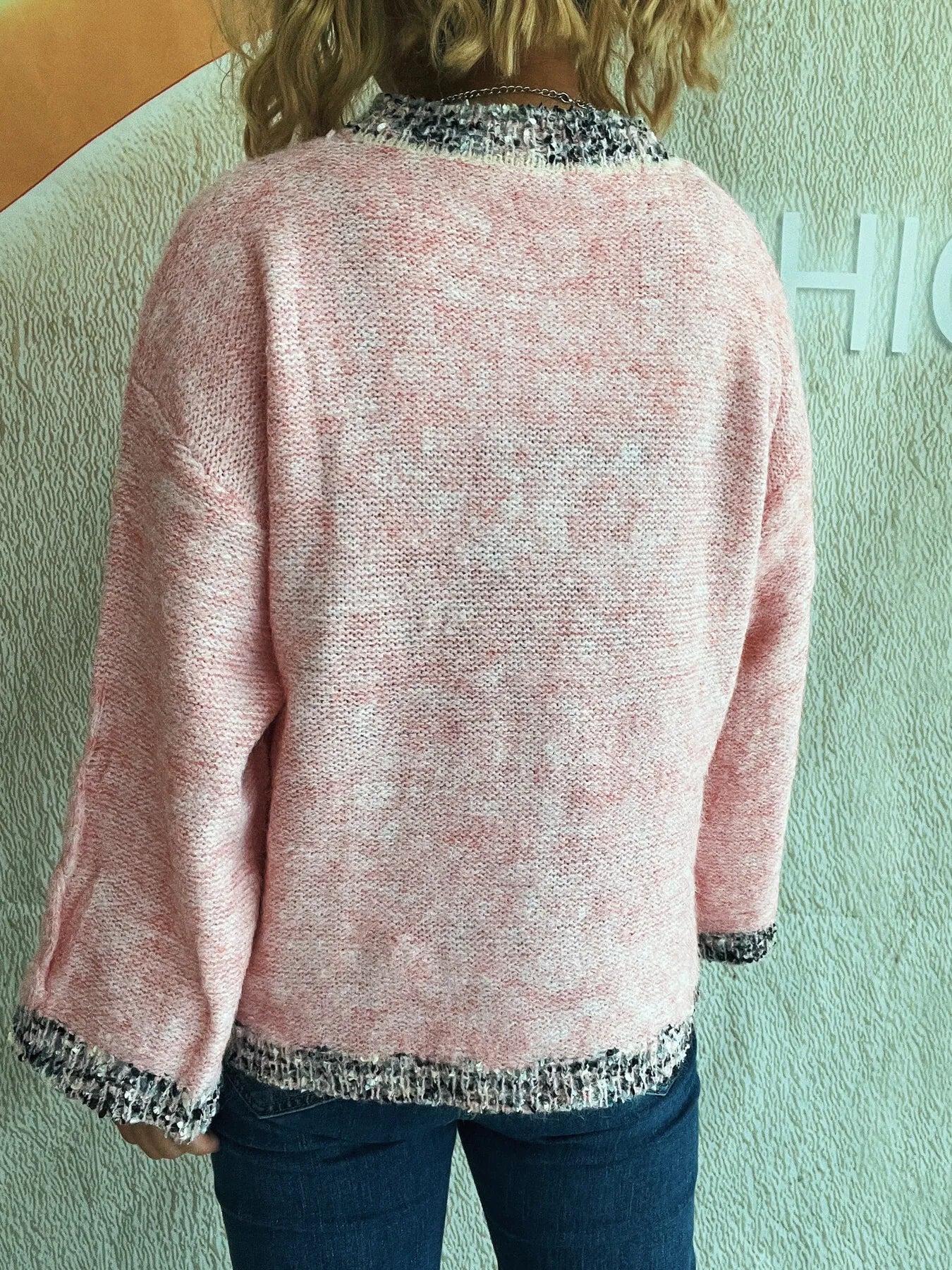 Contrast Trim Detail Round Neck Sweater - Image 20