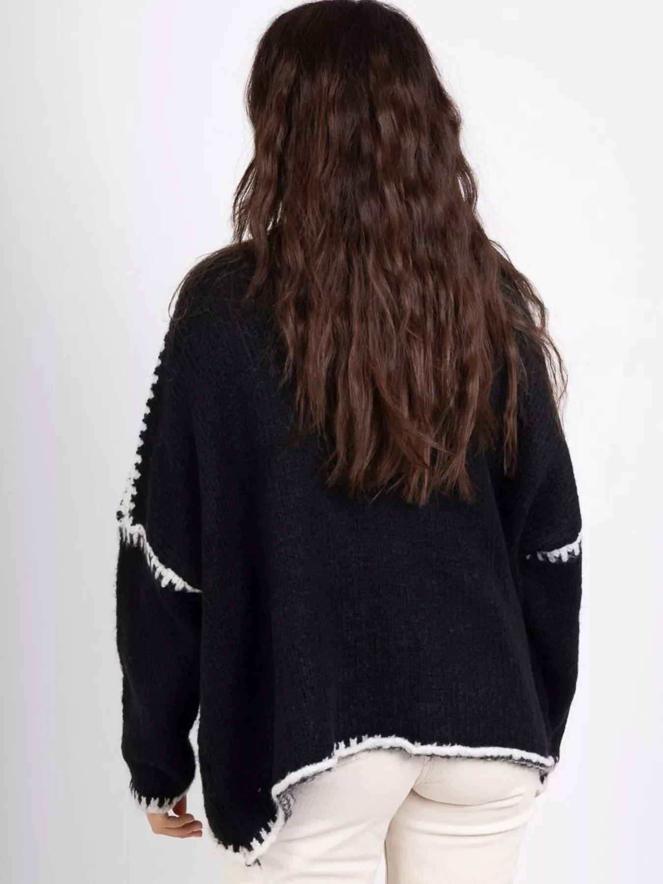 Contrast Trim Open Front Cardigan - Image 15