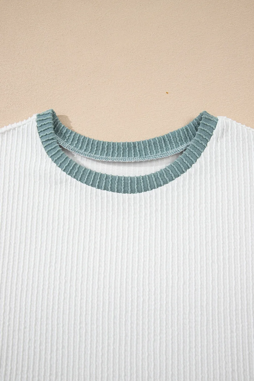Contrast Trim Ribbed Knit Sleeveless Top - Image 9