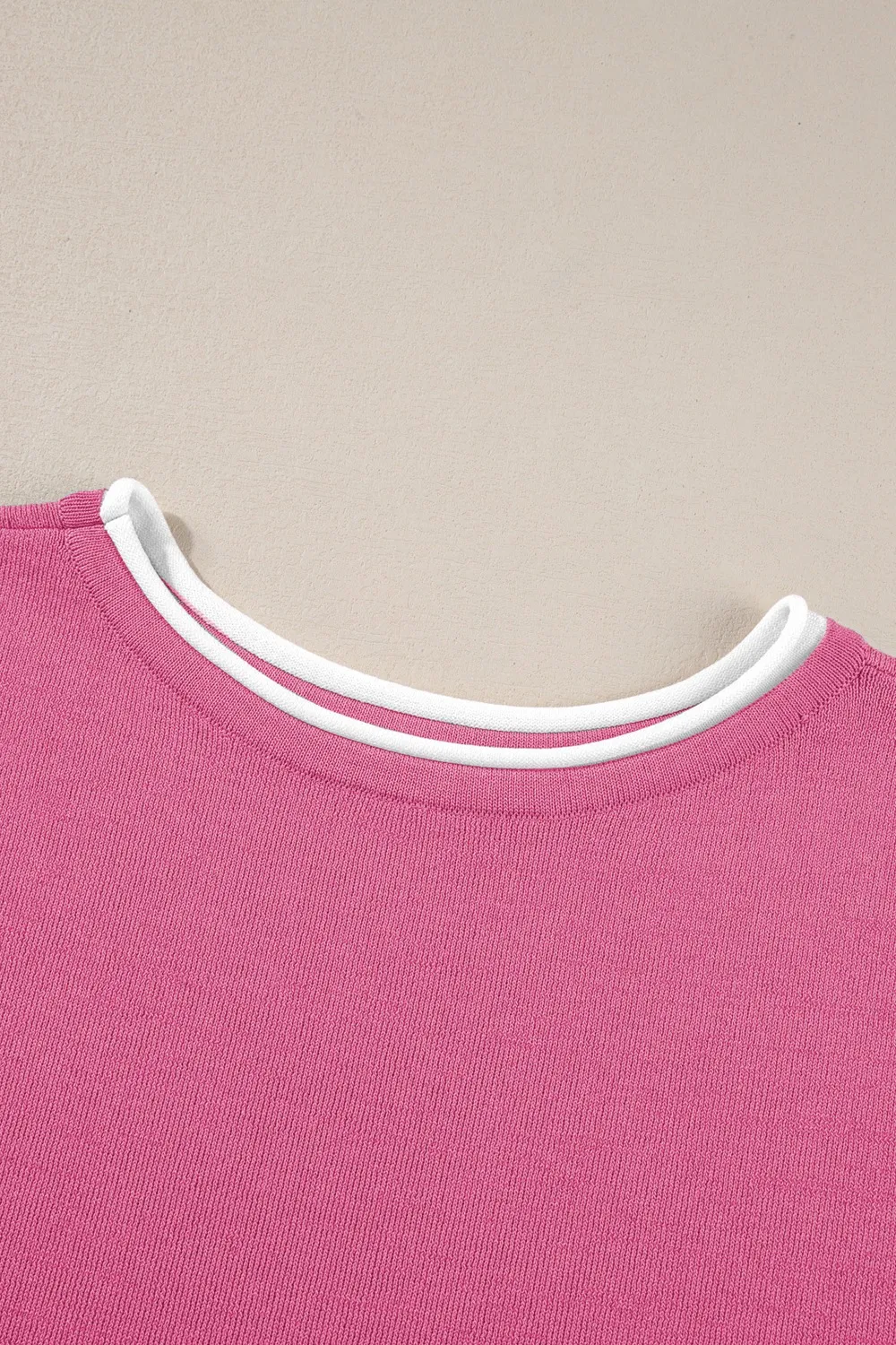 Contrast Trim Round Neck Top and Pants Set - Image 12