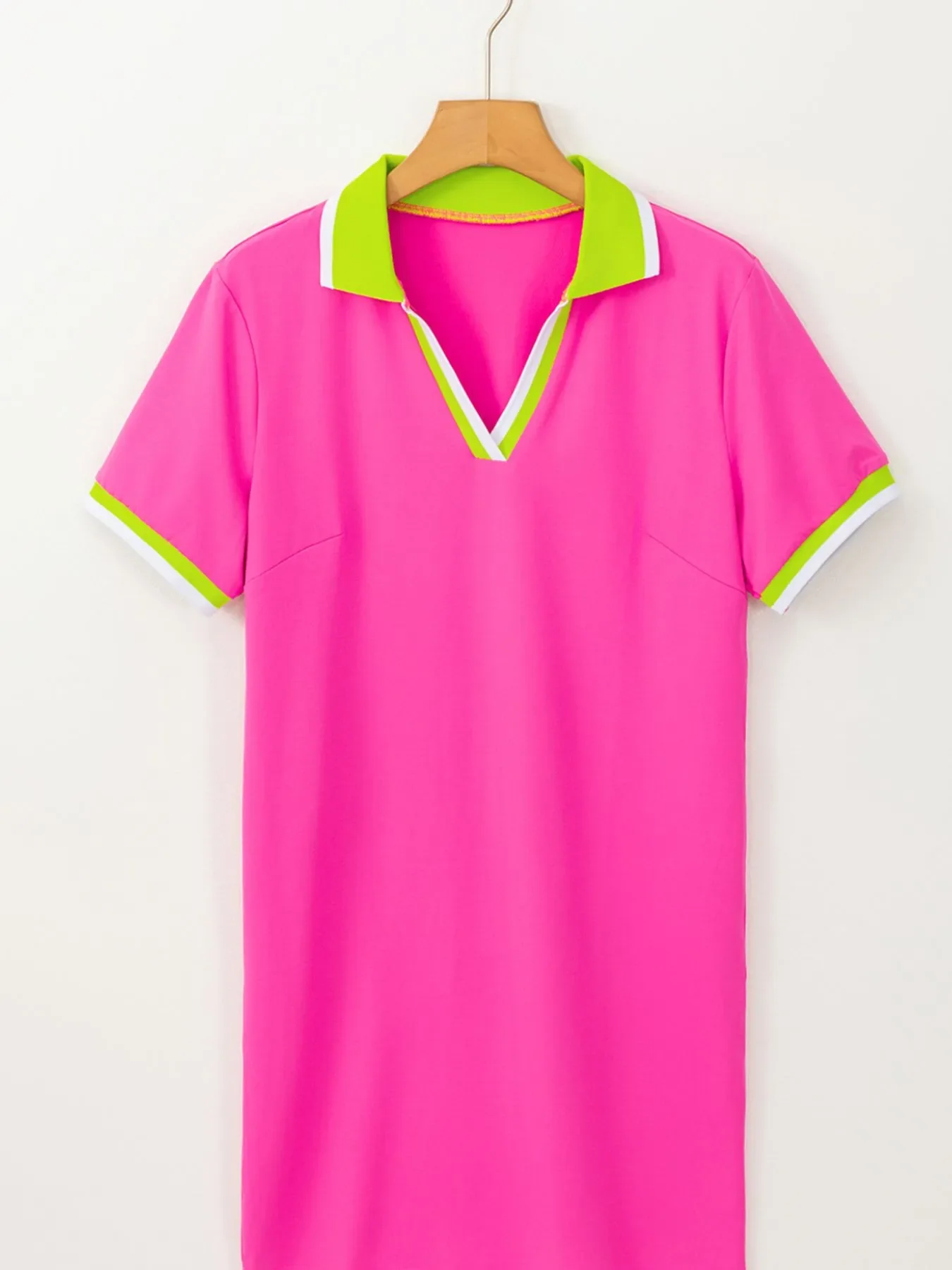 Contrast Trim Short Sleeve T-shirt Dress - Image 4