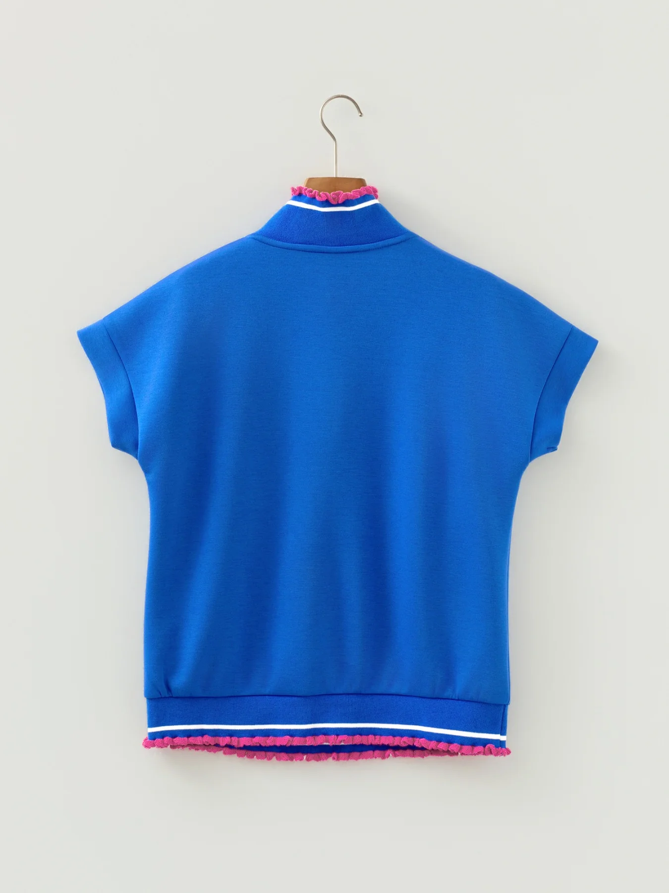 Contrast Trim Short Sleeve Top - Image 8