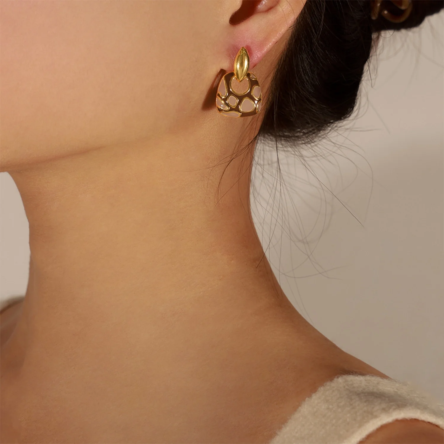 Copper Oil Drip Earrings - Image 7