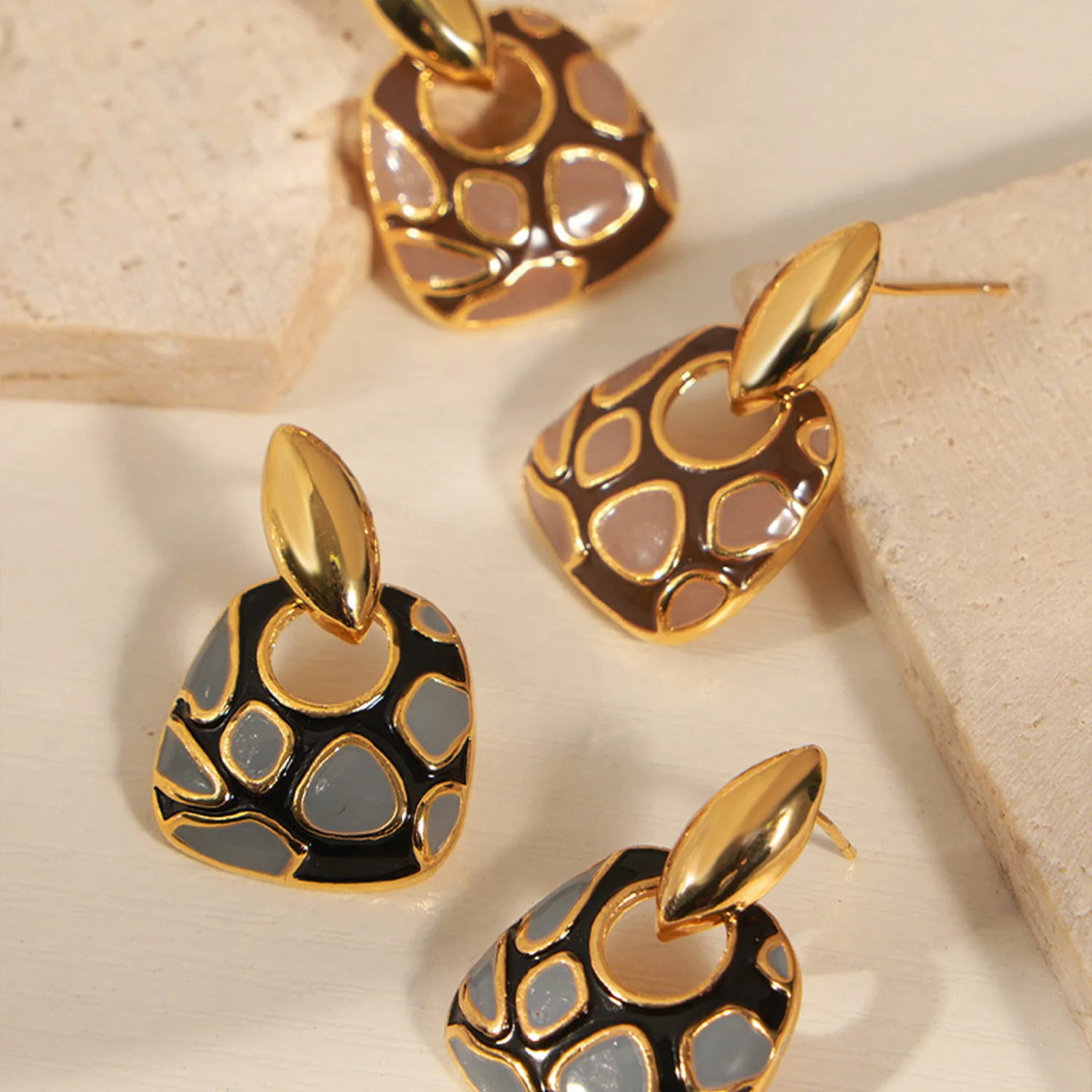 Copper Oil Drip Earrings - Image 8