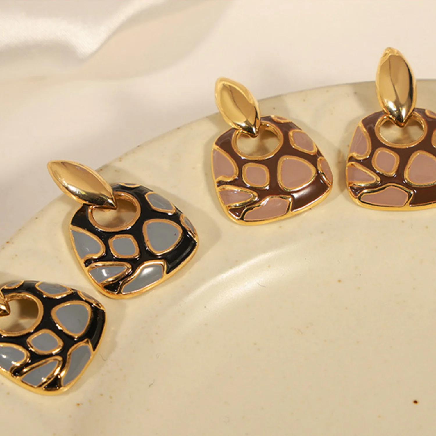 Copper Oil Drip Earrings - Image 9