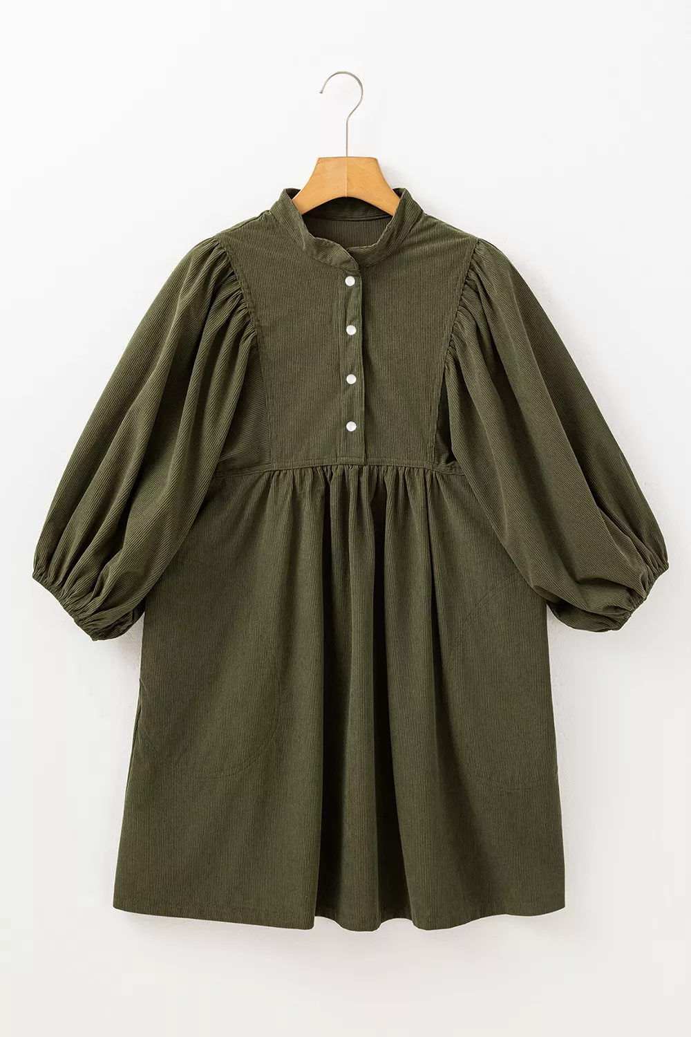 Corduroy Button-Down Babydoll Dress - Image 14