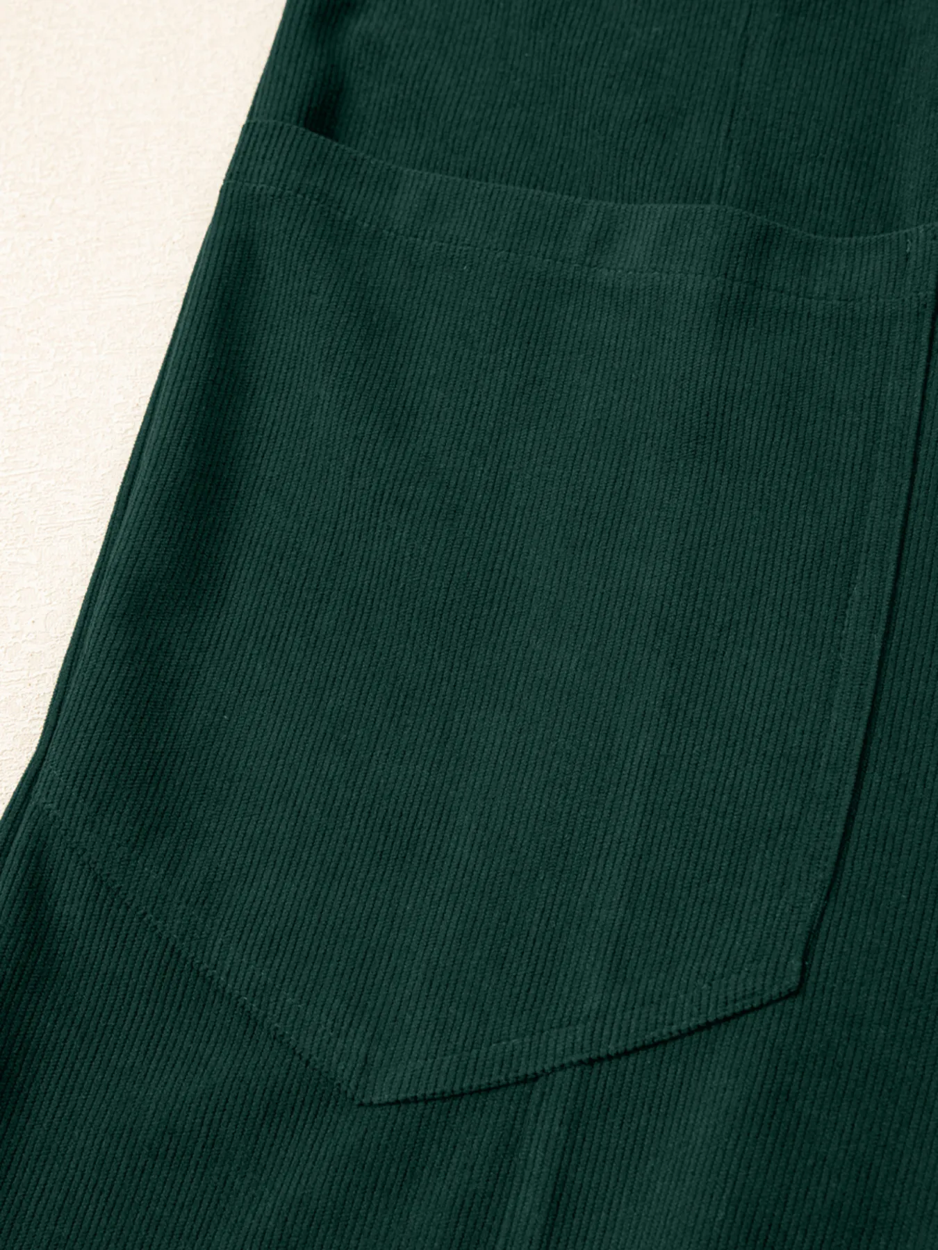 Corduroy V Neck Patched Pocket Sleeveless Jumpsuit - Image 8