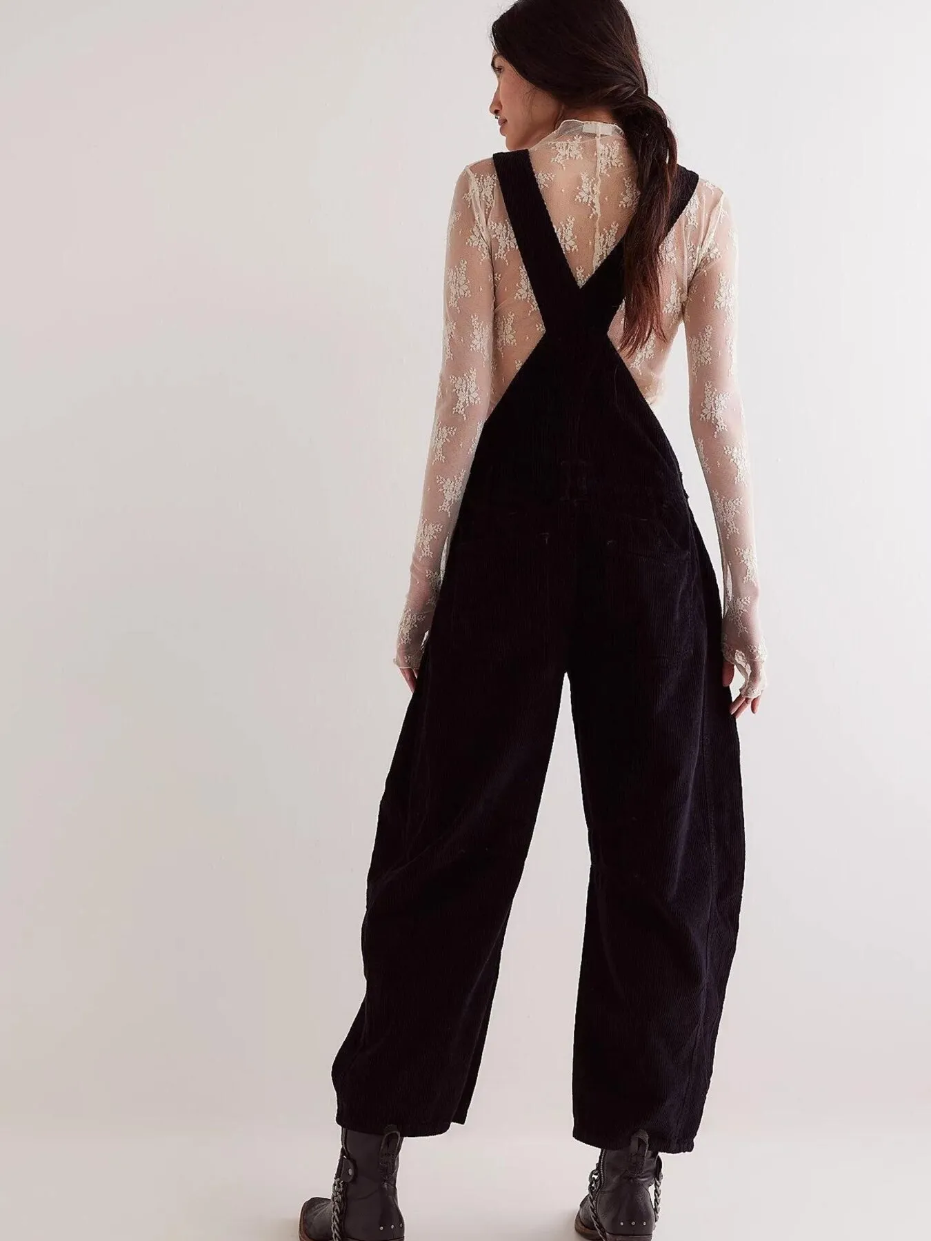 Corduroy Wide-Leg Overall with Adjustable Straps - Image 5