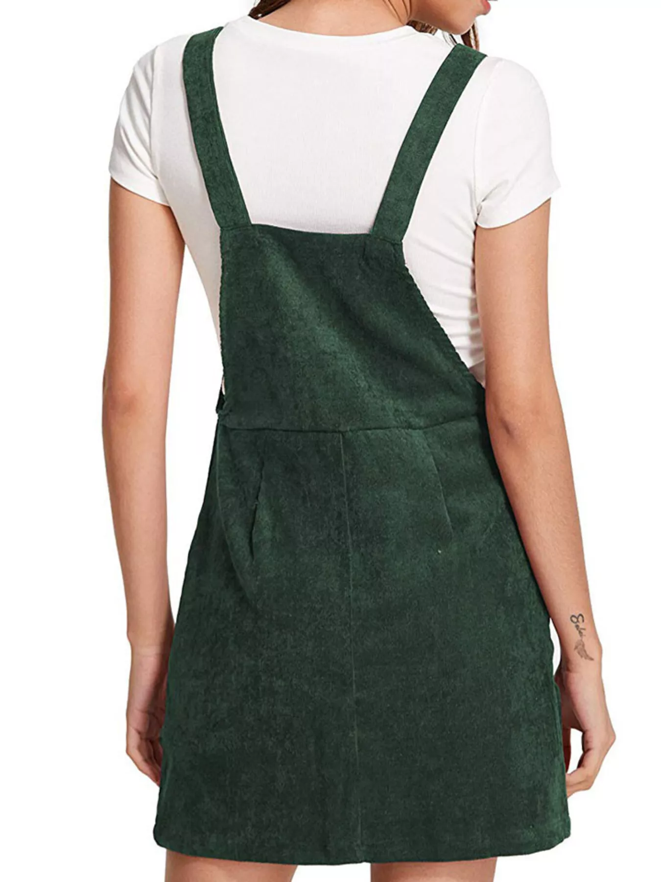Corduroy Wide Strap Overall Dress - Image 9