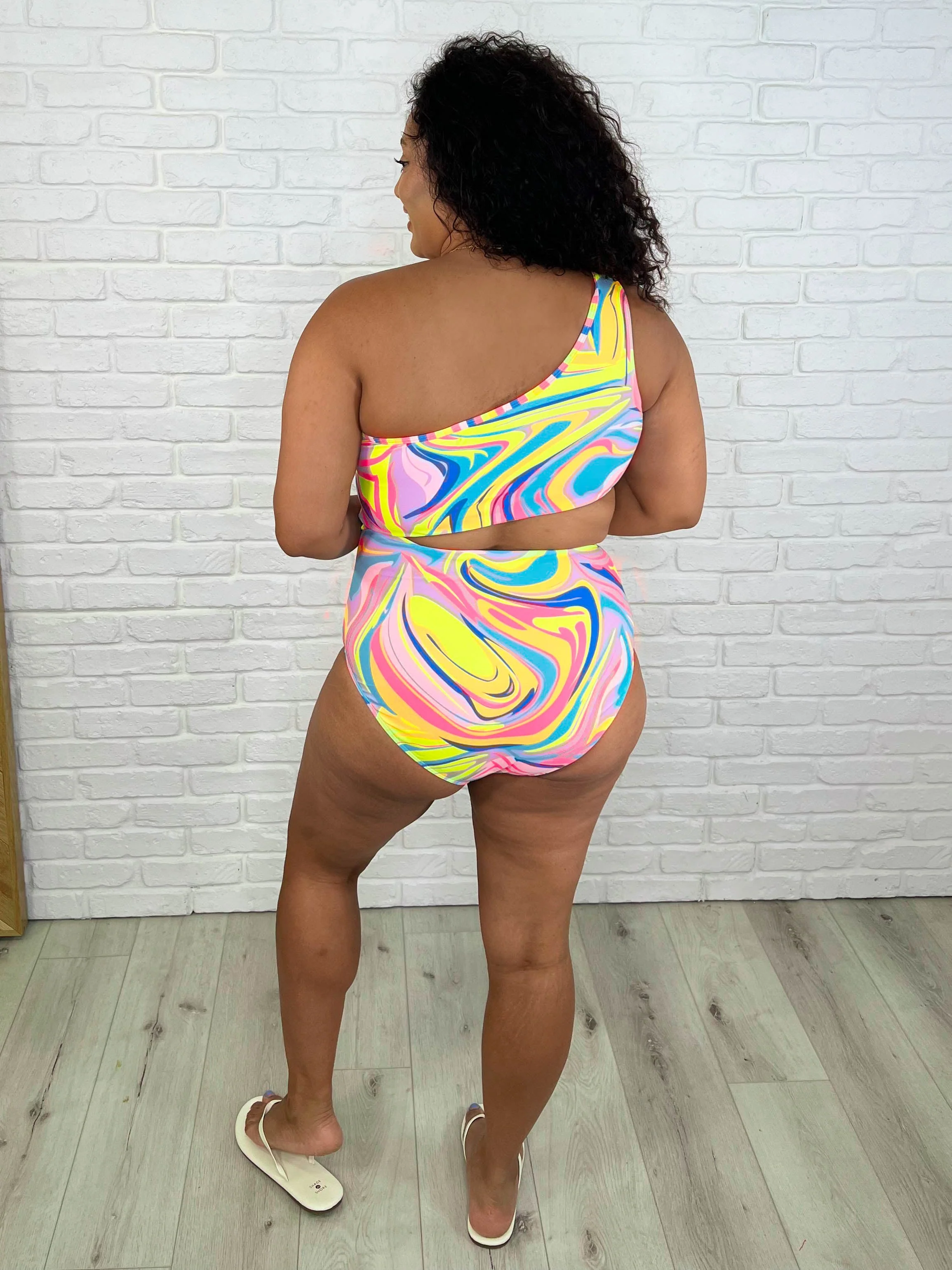 Corfu Marble Cutout Swimsuit - Image 9