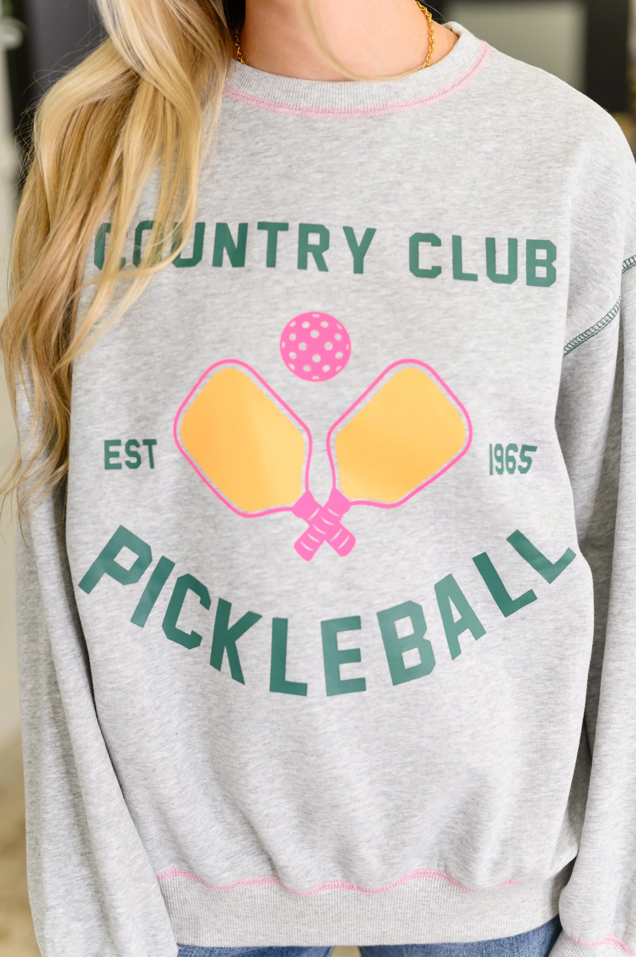 Country Club Pickle Ball Graphic Sweatshirt - Image 2