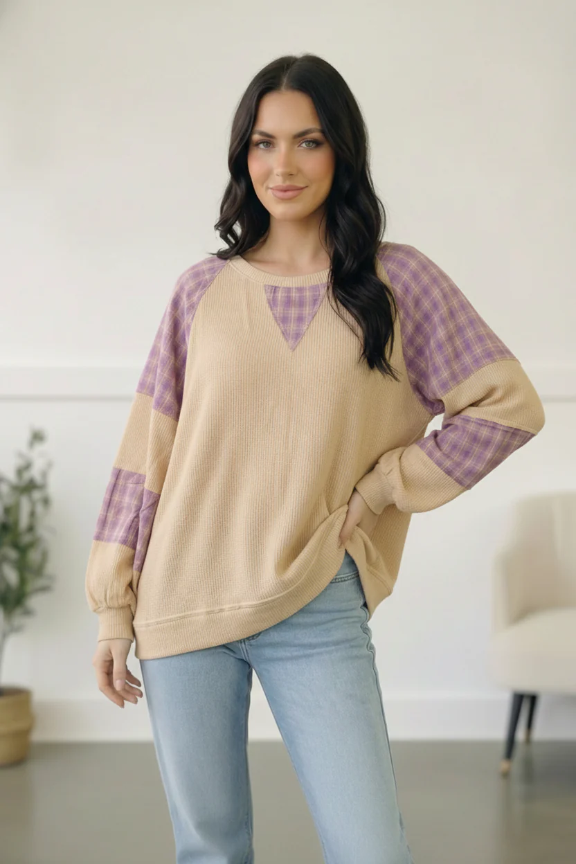 Country Cozy Oatmeal Long Sleeve Thermal - Image 5