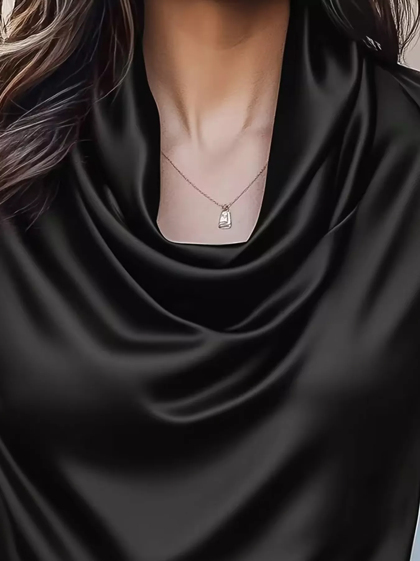 Cowl Neck Satin Blouse - Image 4