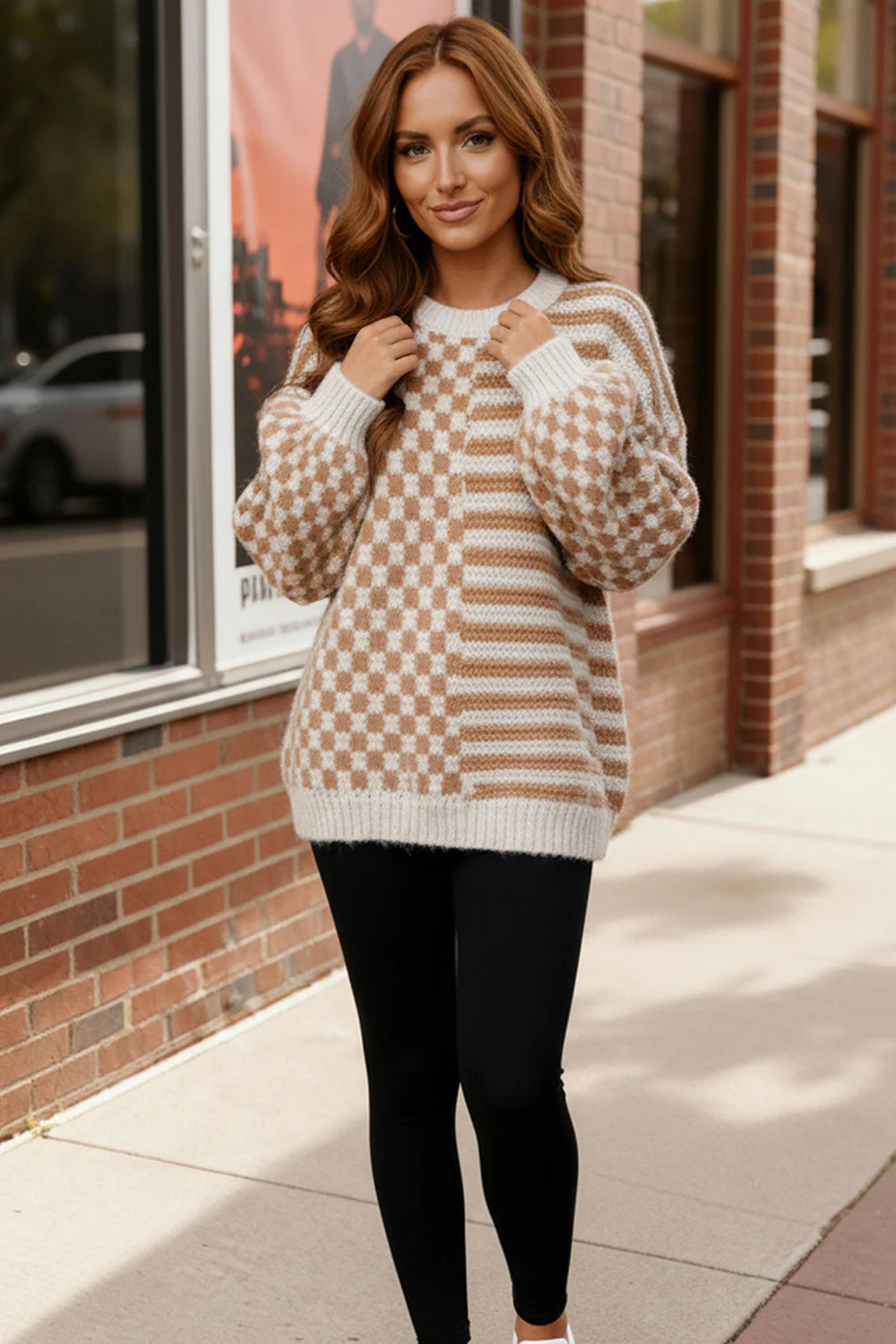 Cozy Crossroads Taupe Sweater - Image 3