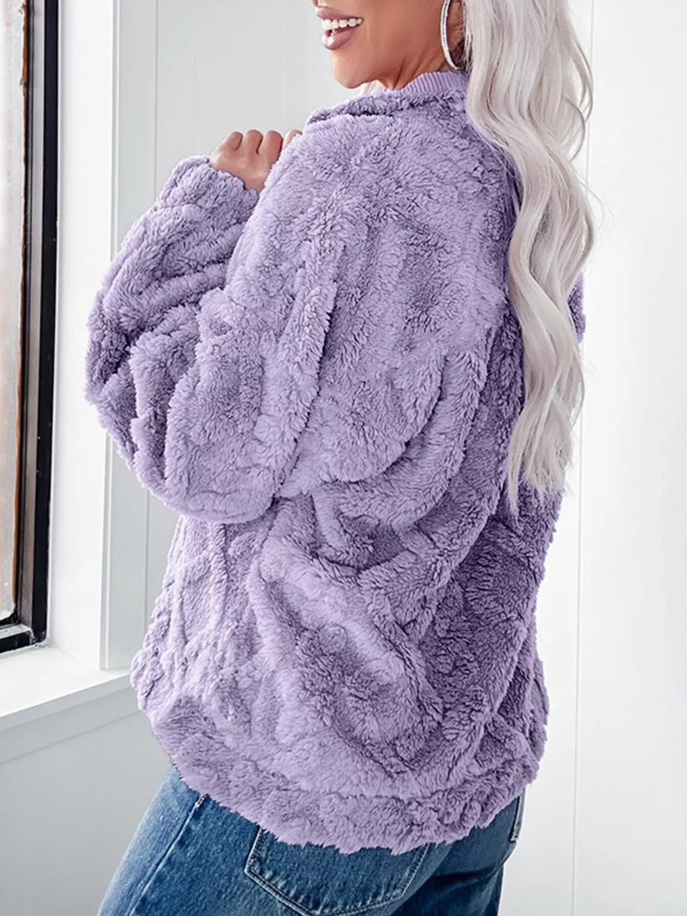 Cozy Fleece Quarter Zip Sweatshirt - Image 15