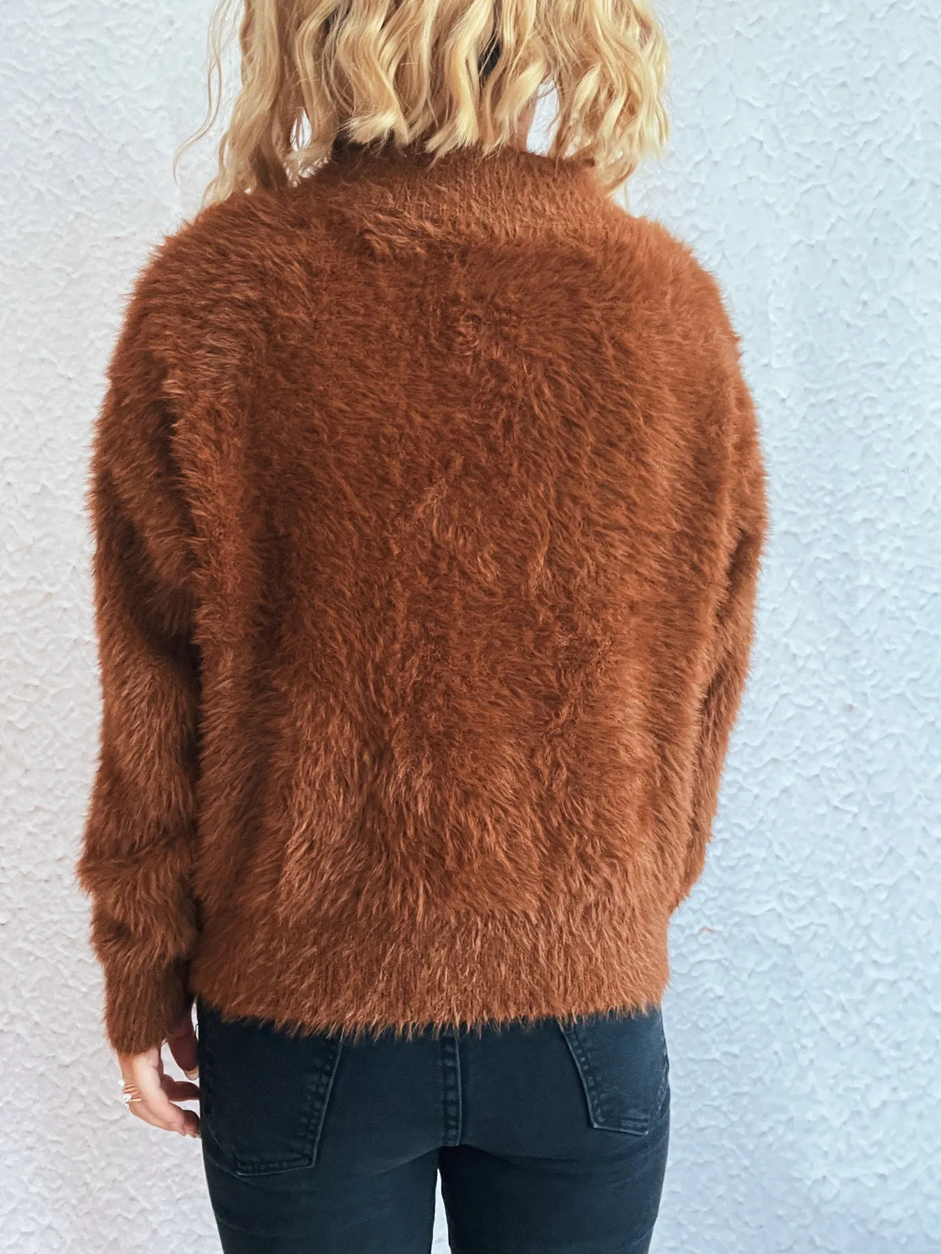 Cozy Fuzzy Half-Zip Sweater - Image 13