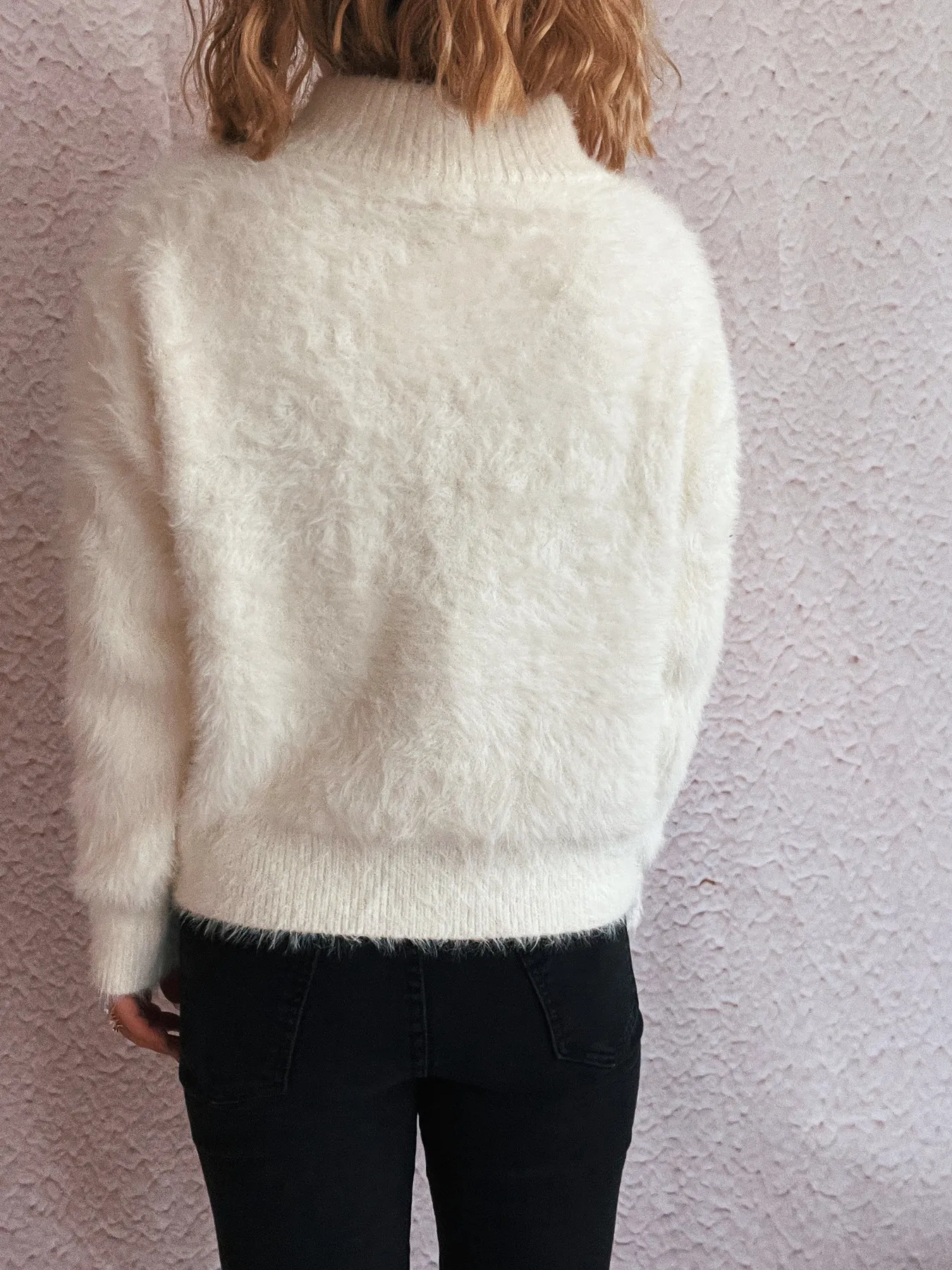 Cozy Fuzzy Half-Zip Sweater - Image 14