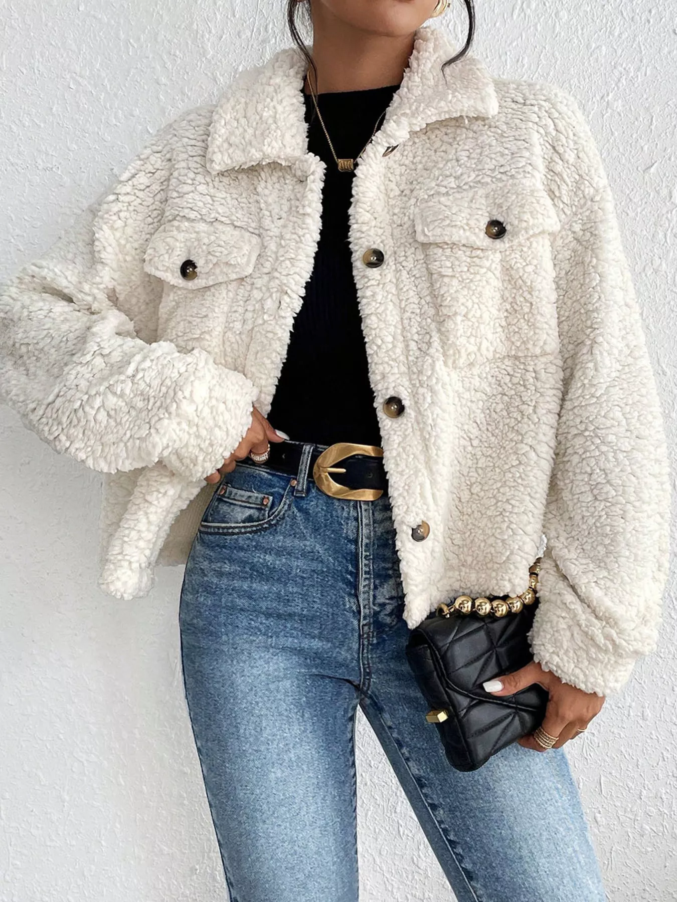 Cozy Sherpa Button-Down Jacket - Image 3