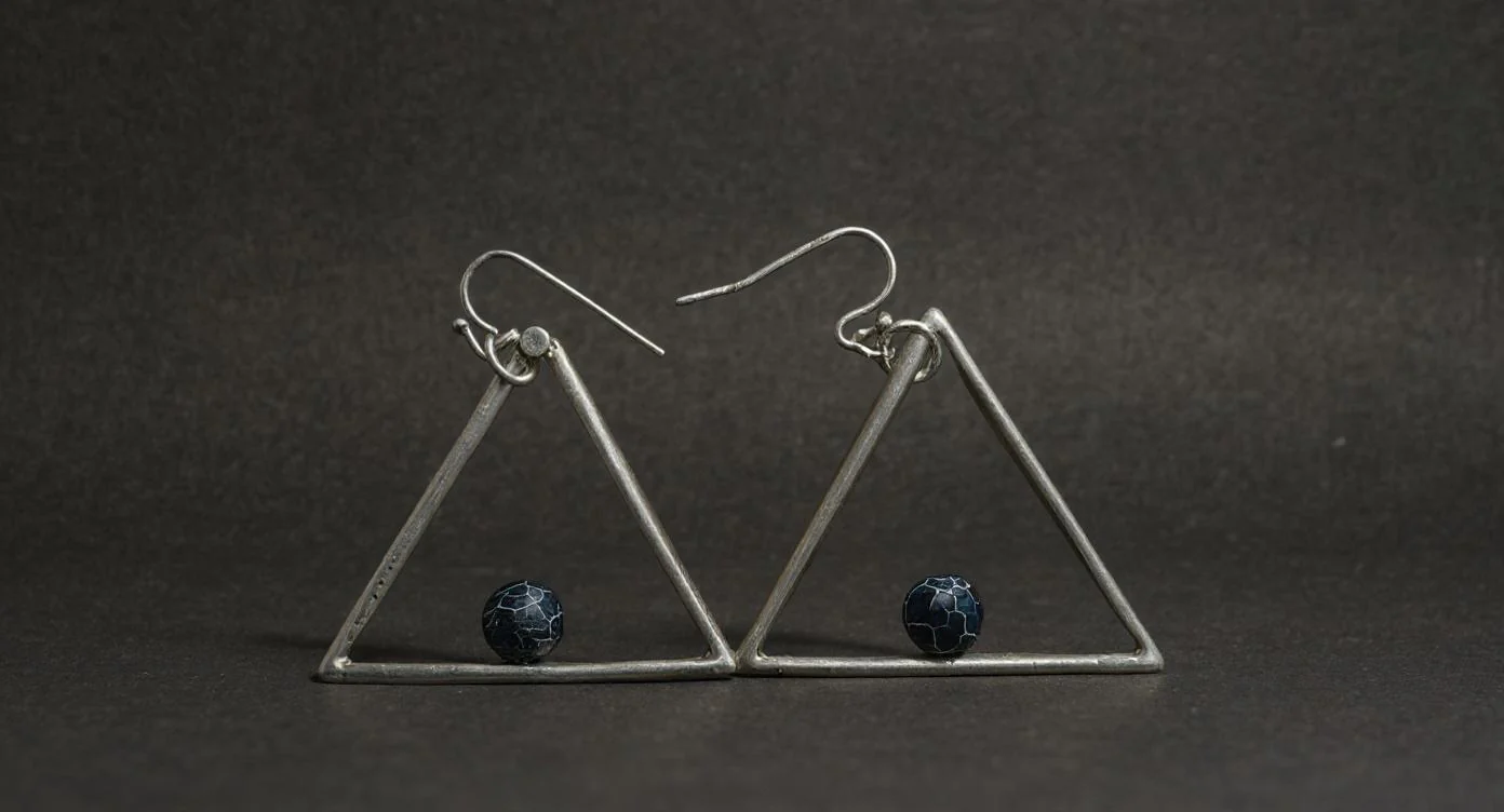 Cracked Onyx With Silver Accent Earrings