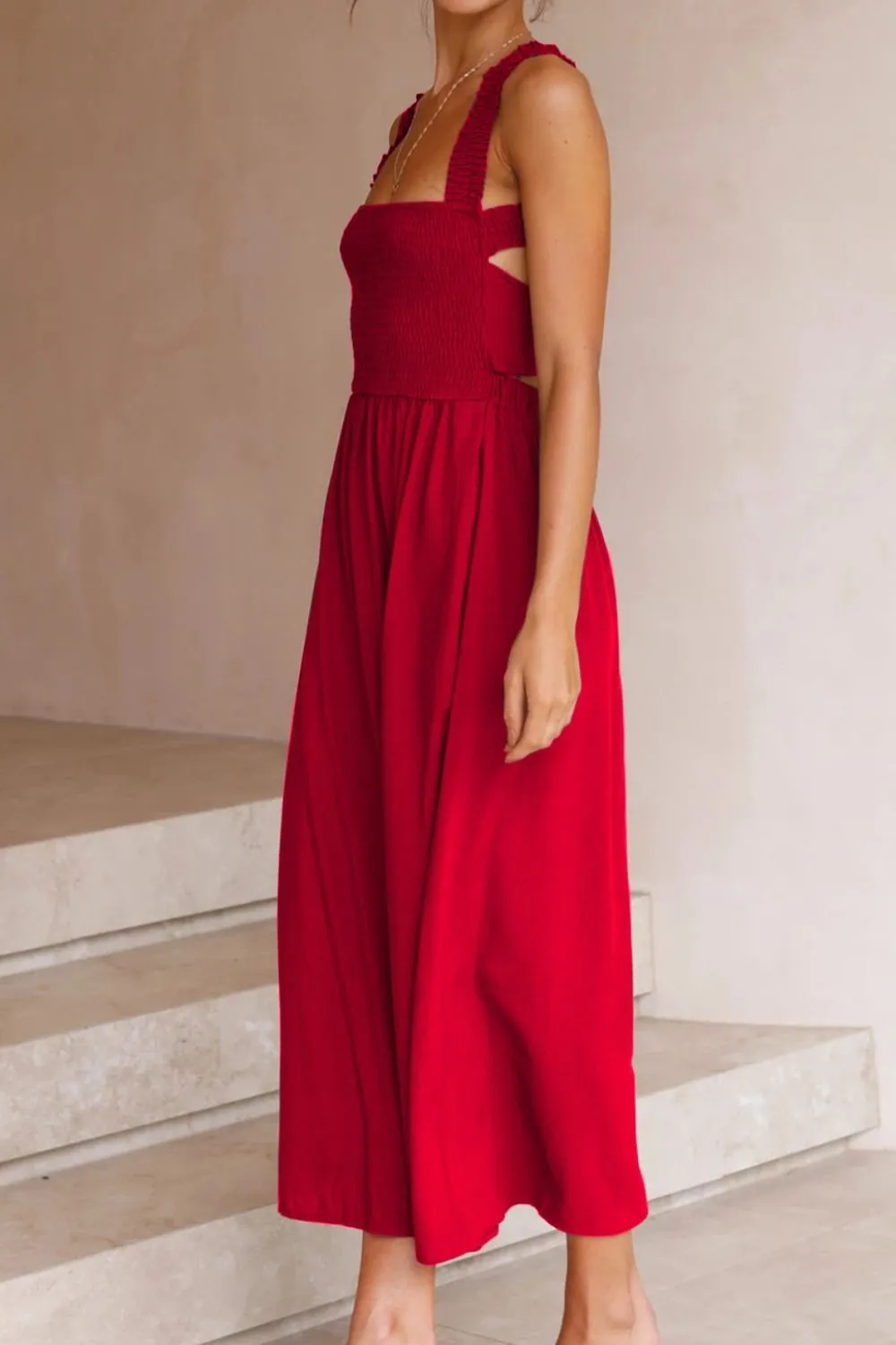 Crisscross Smocked Wide Strap Dress - Image 8