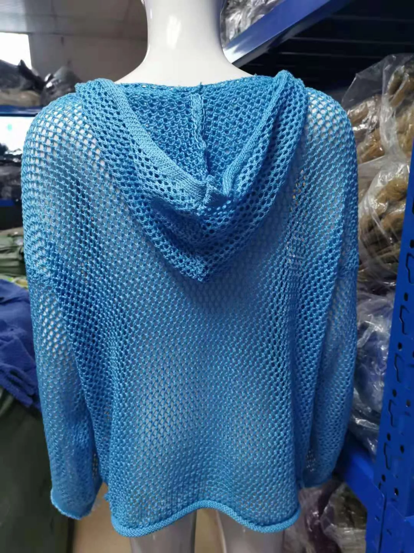 Crochet Hooded Knit Cover Up - Image 4
