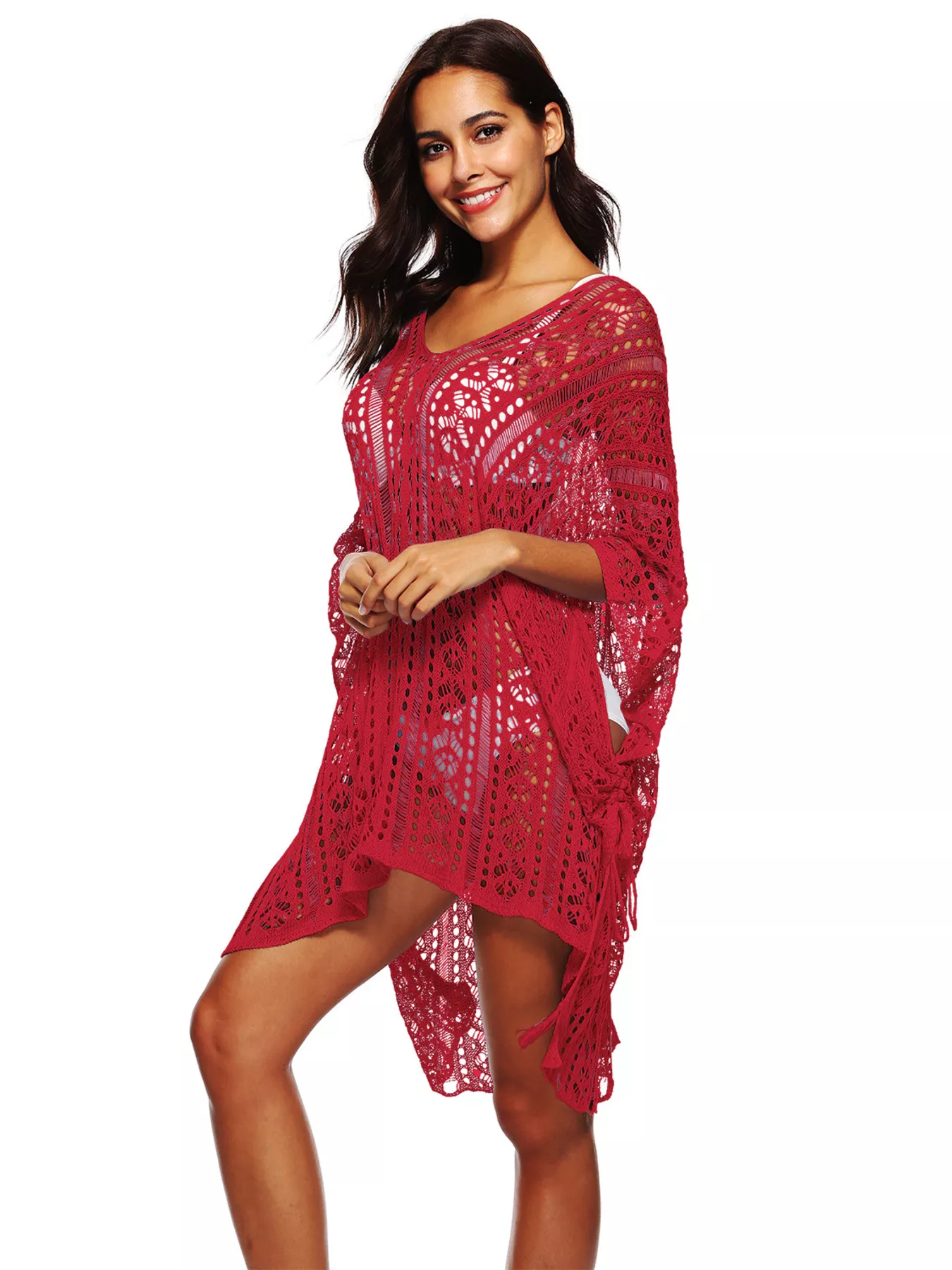 Crochet Knit V-Neck Cover-Up - Image 14