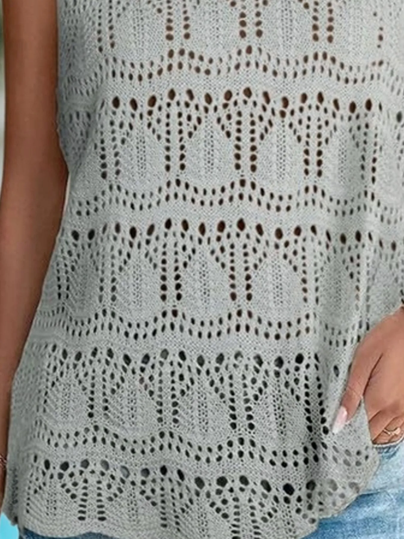 Crochet Sleeveless Sweater Vest - Image 15