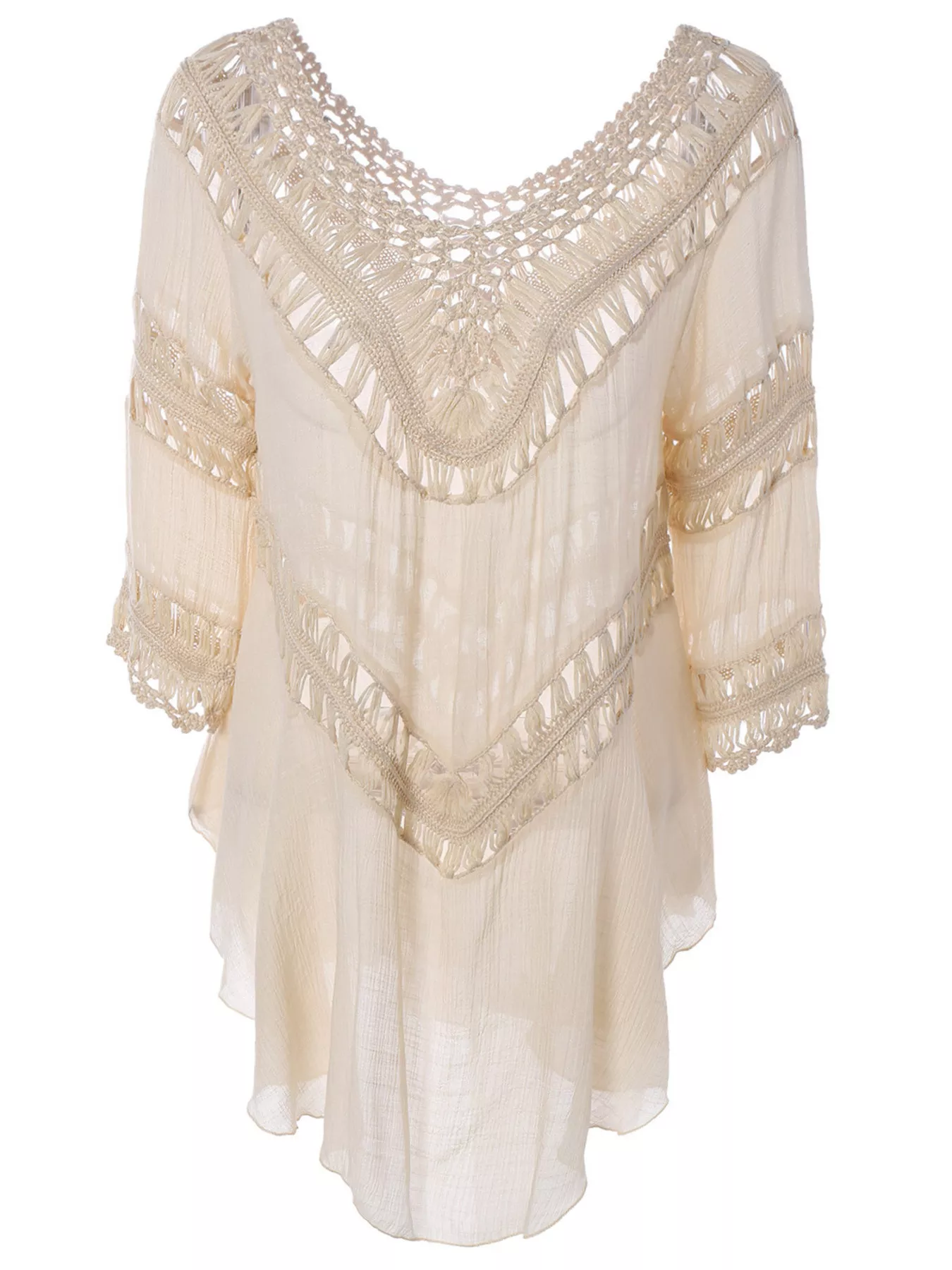 Crochet Trimmed Flowy Cover Up Dress - Image 10