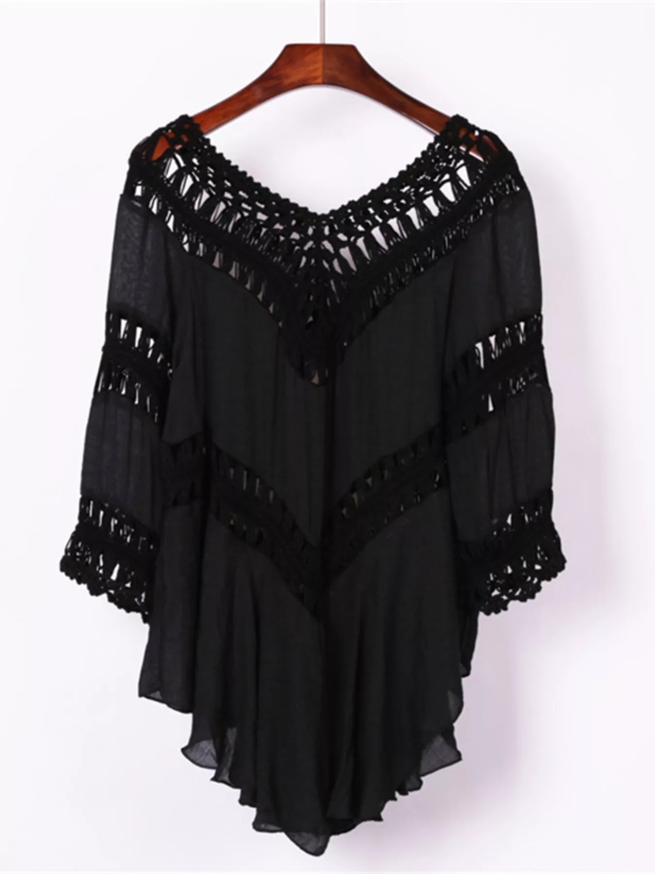 Crochet Trimmed Flowy Cover Up Dress - Image 14