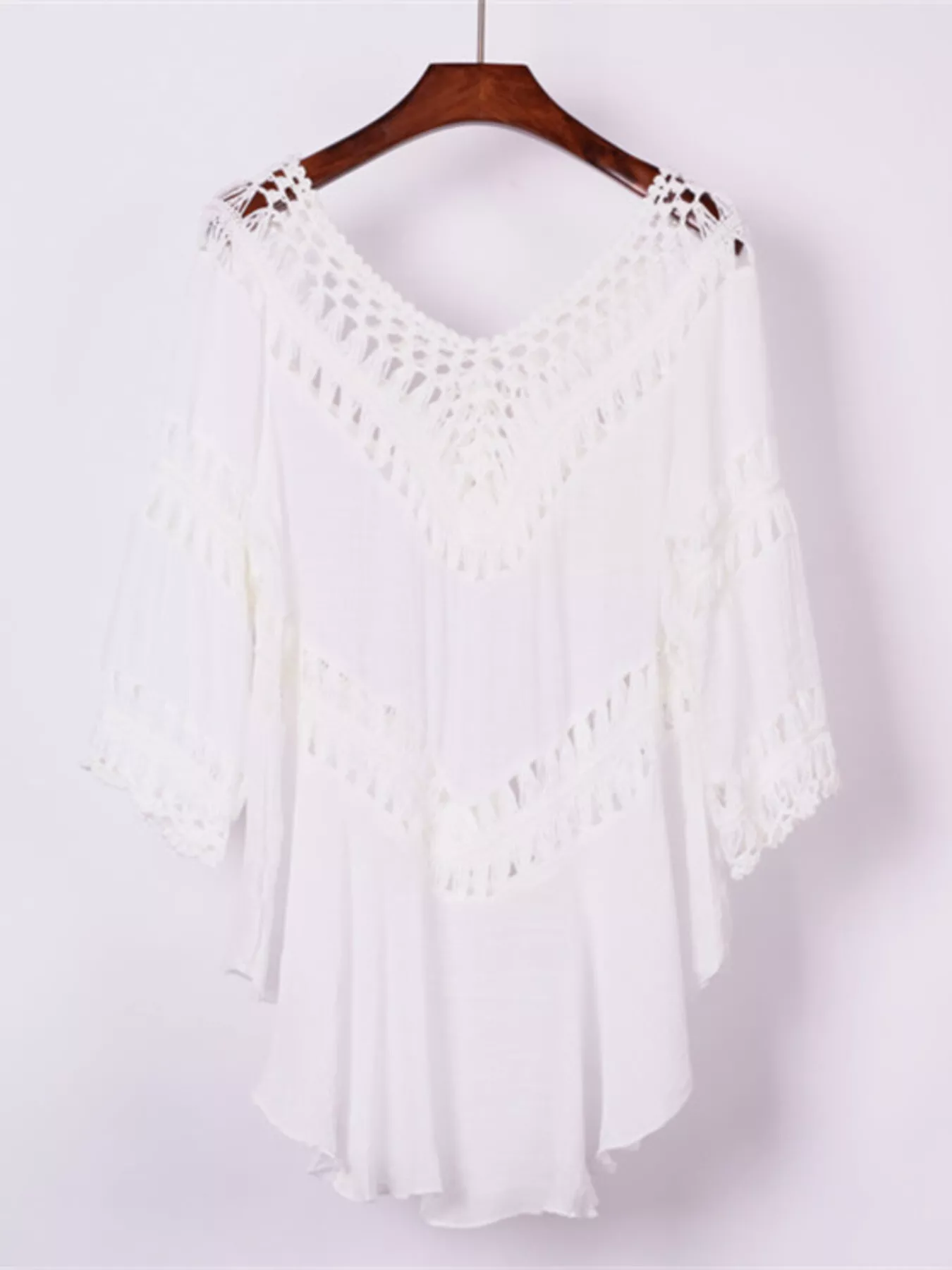 Crochet Trimmed Flowy Cover Up Dress - Image 6
