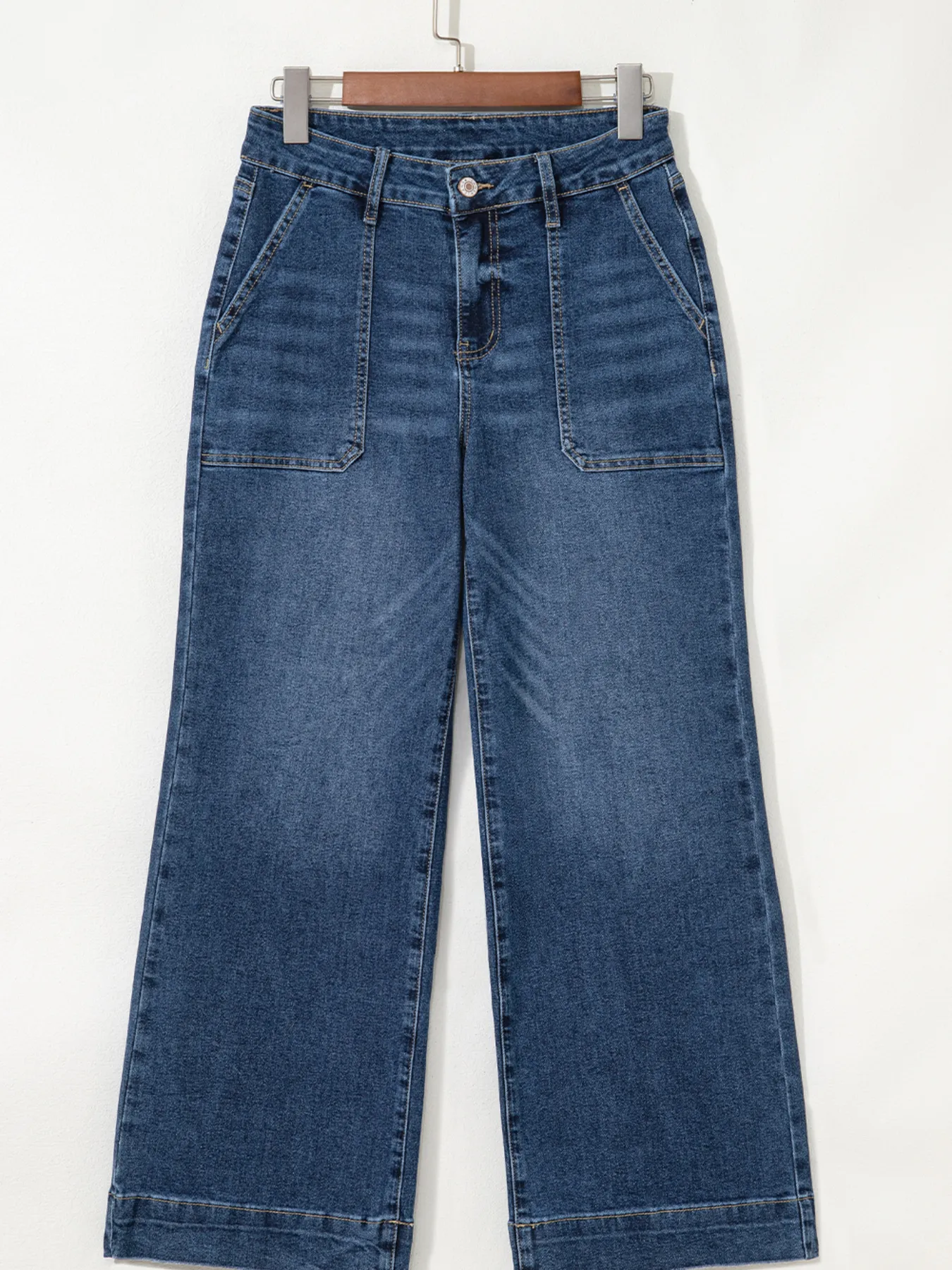 Cropped High Rise Wide Leg Jeans - Image 4