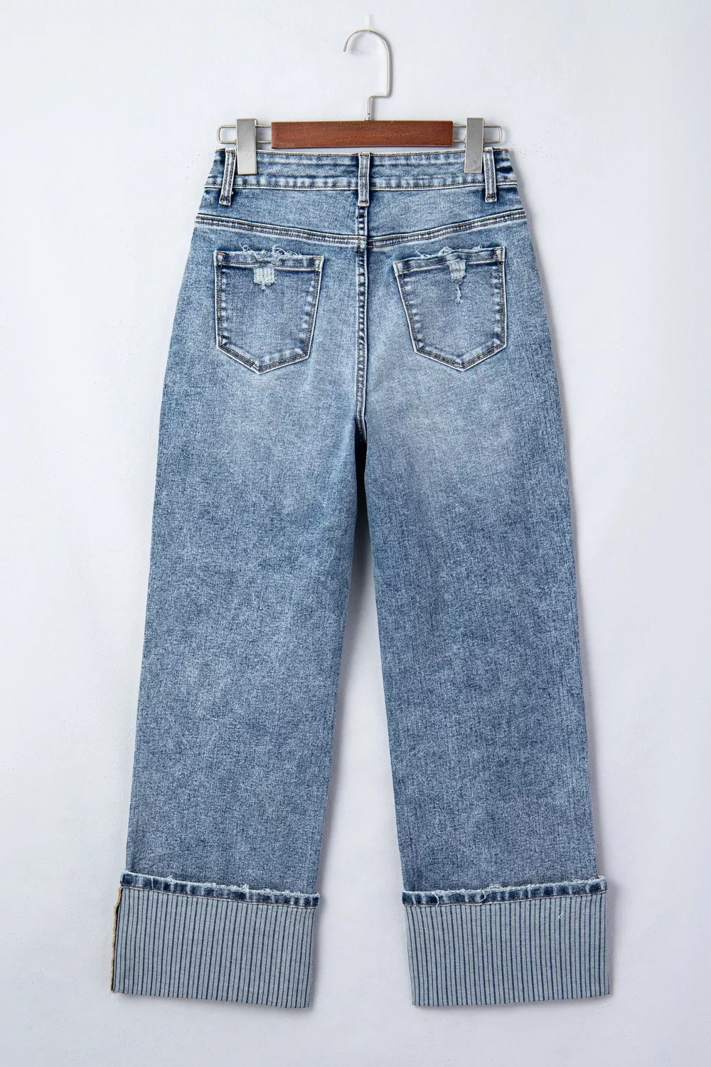 Cuffed Straight Loose Jeans - Image 7
