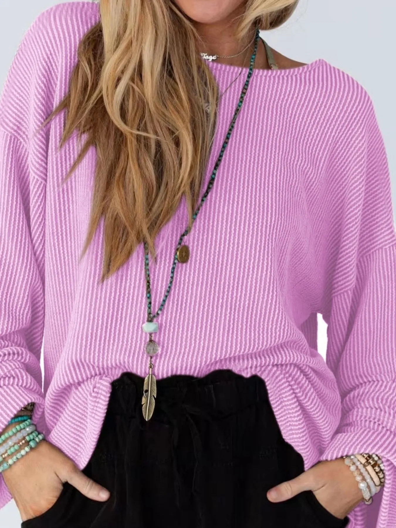 Cutout Back Long Sleeve T-Shirt - Image 4