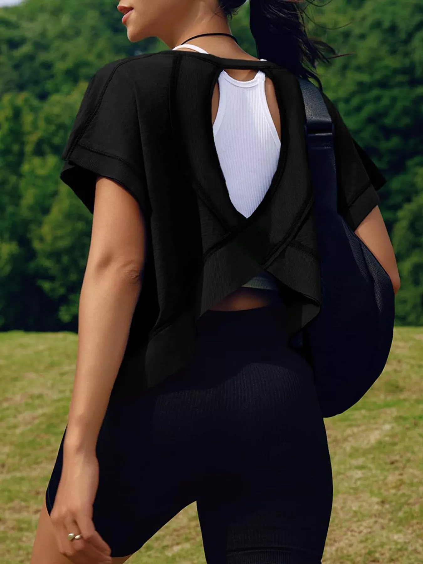 Cutout Back Short Sleeve T-Shirt - Image 15