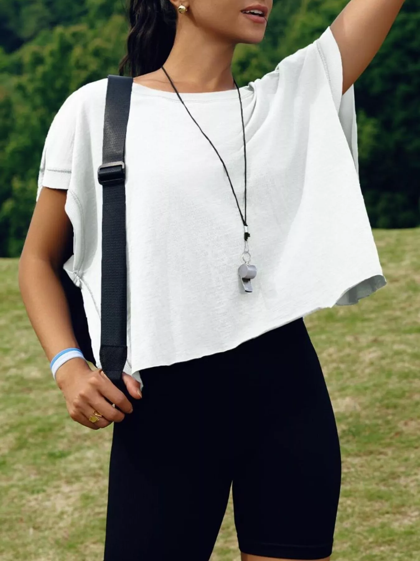 Cutout Back Short Sleeve T-Shirt - Image 2