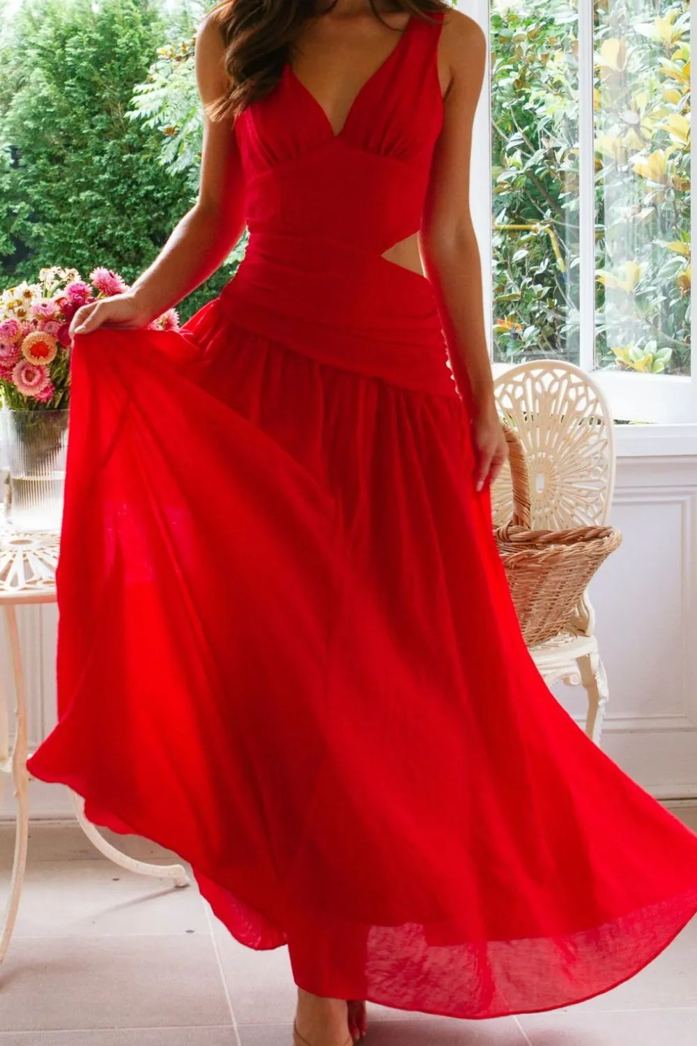Cutout Back V-Neck Dress - Image 12