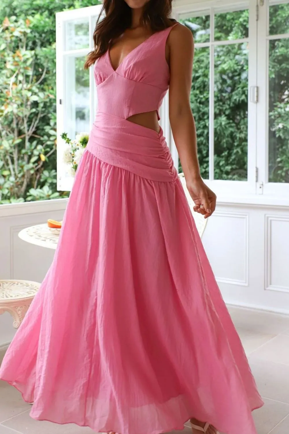 Cutout Back V-Neck Dress - Image 5