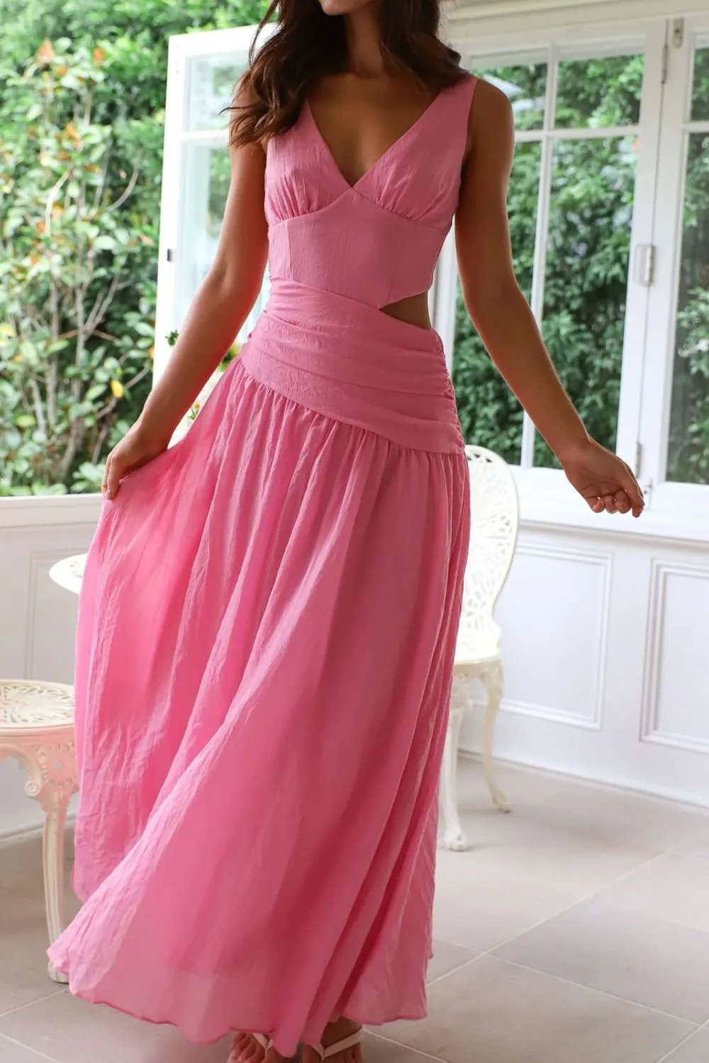 Cutout Back V-Neck Dress - Image 6