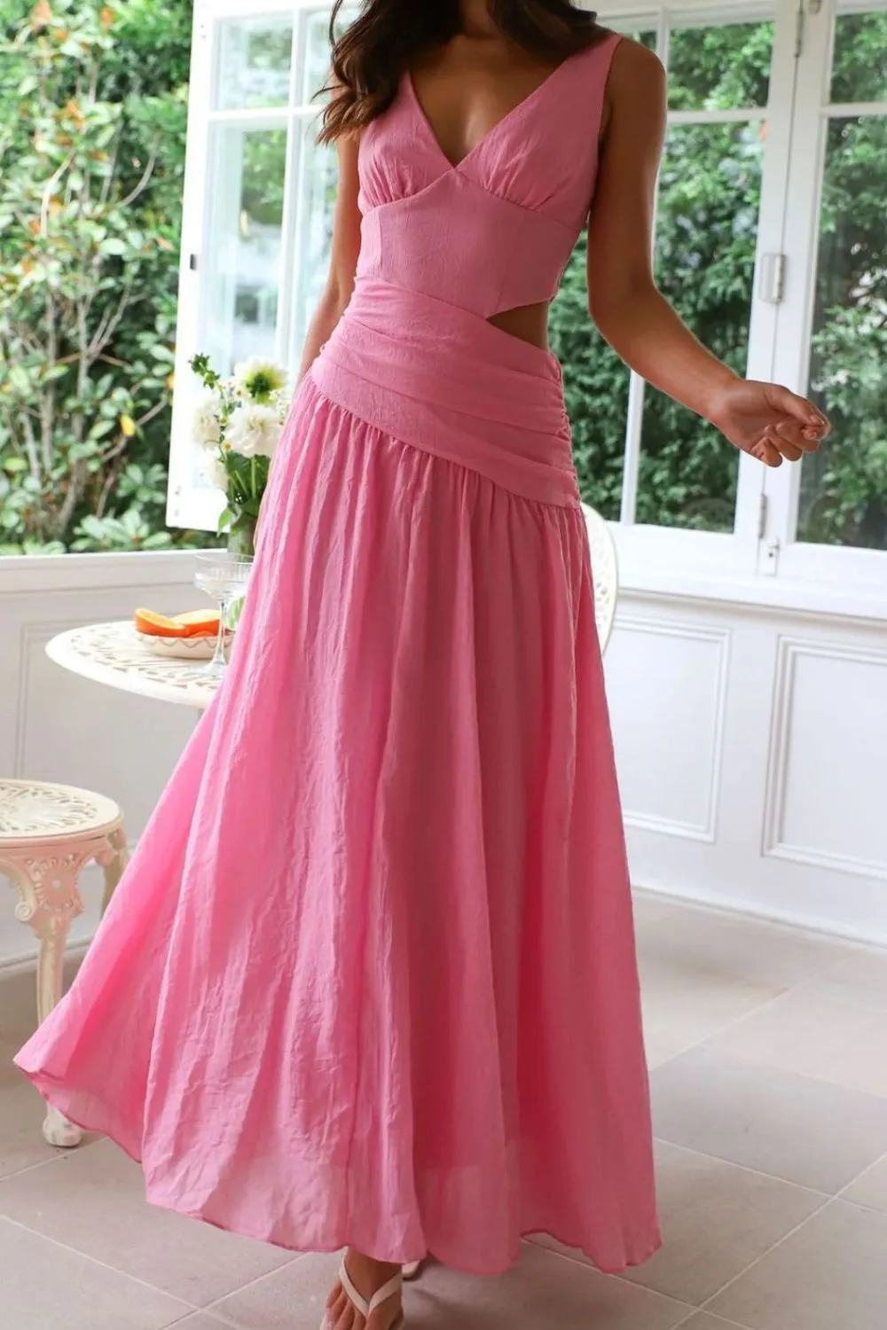 Cutout Back V-Neck Dress - Image 8