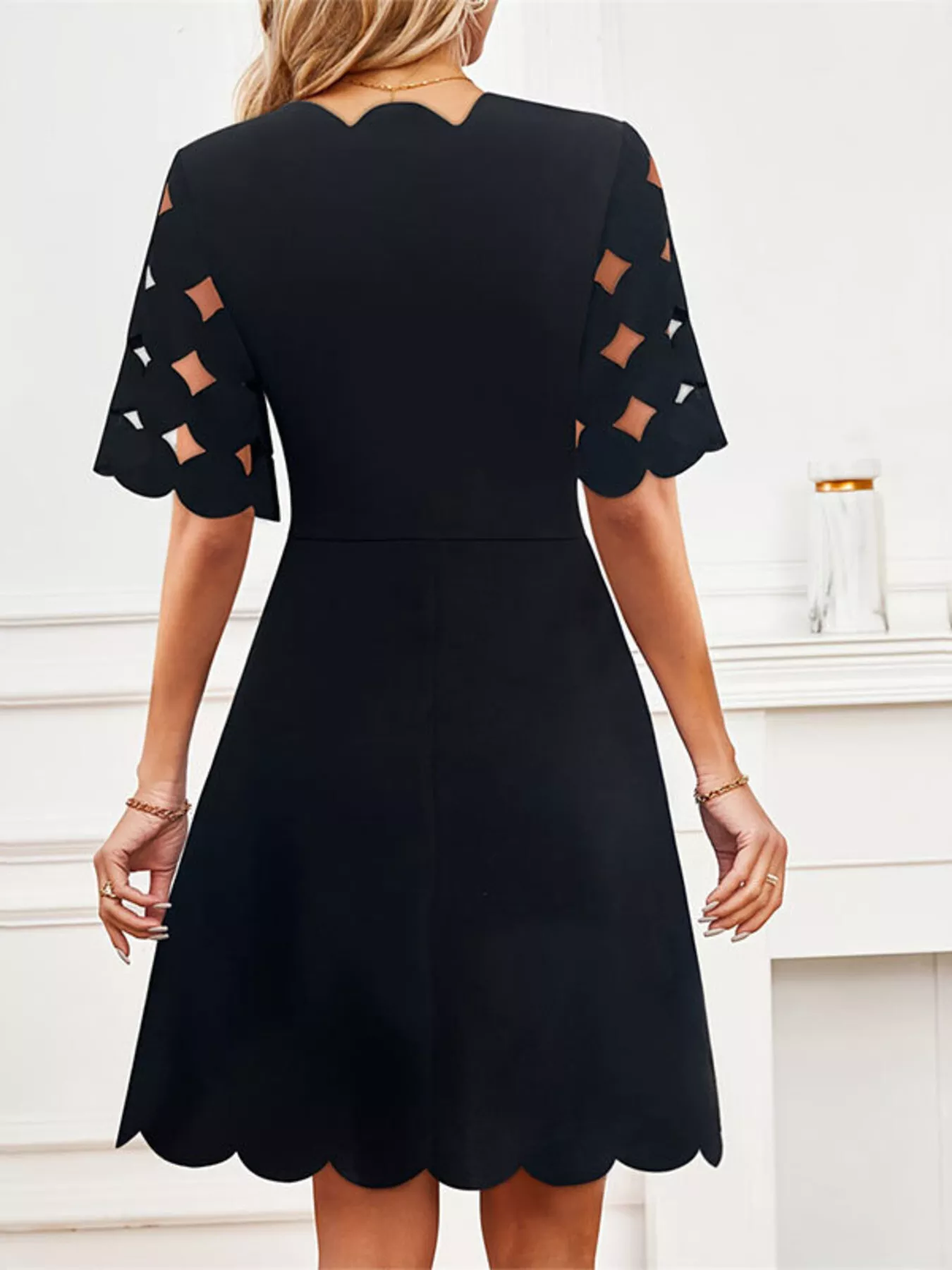 Cutout Half Sleeve Mini Dress - Image 2