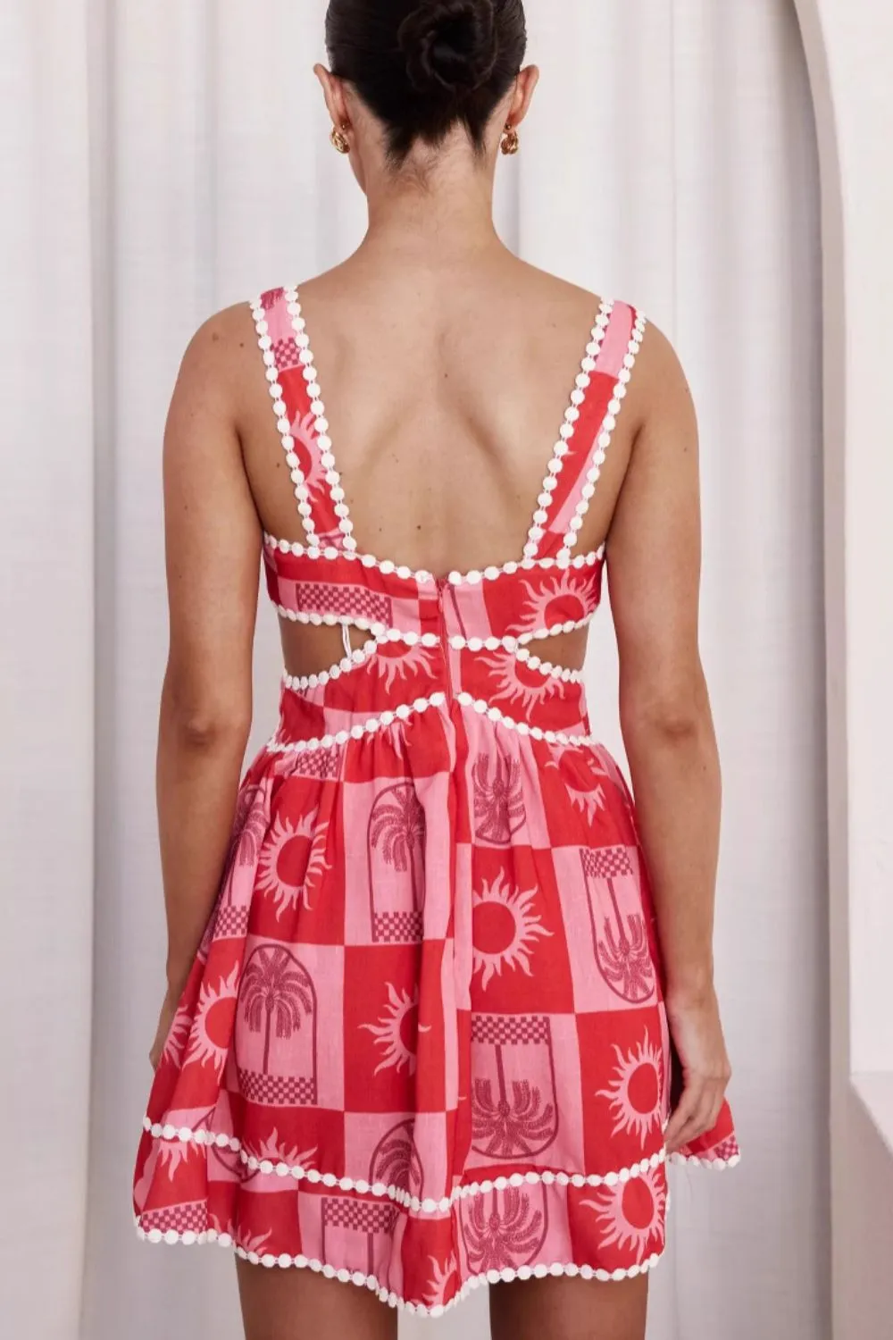 Cutout Printed Mini Dress - Image 2
