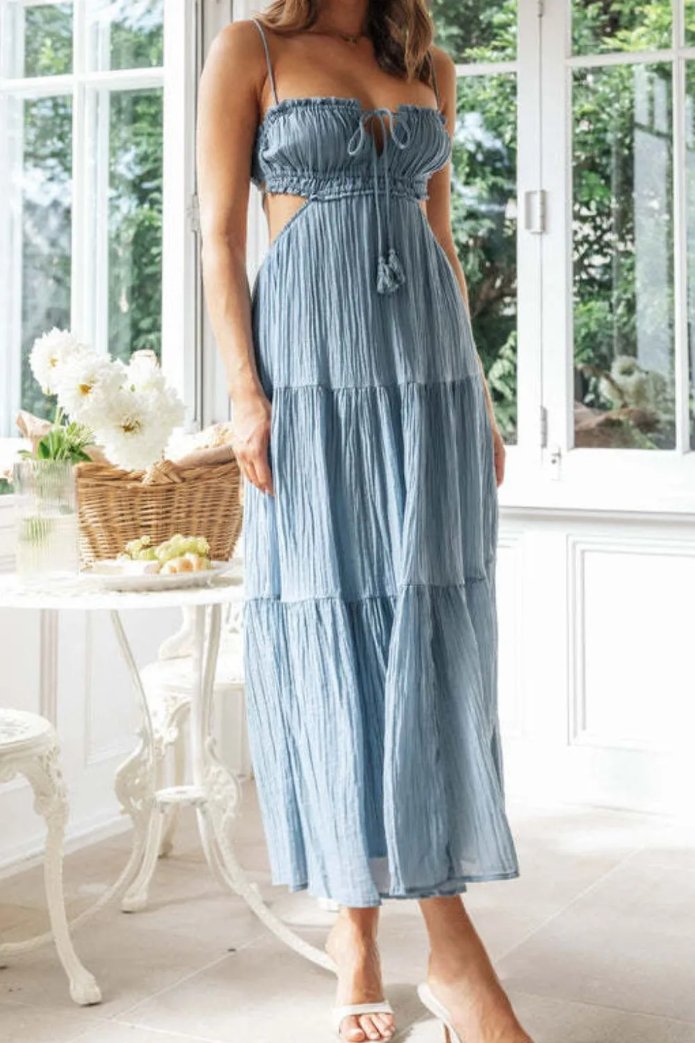 Cutout Square Neck Midi Cami Dress - Image 8