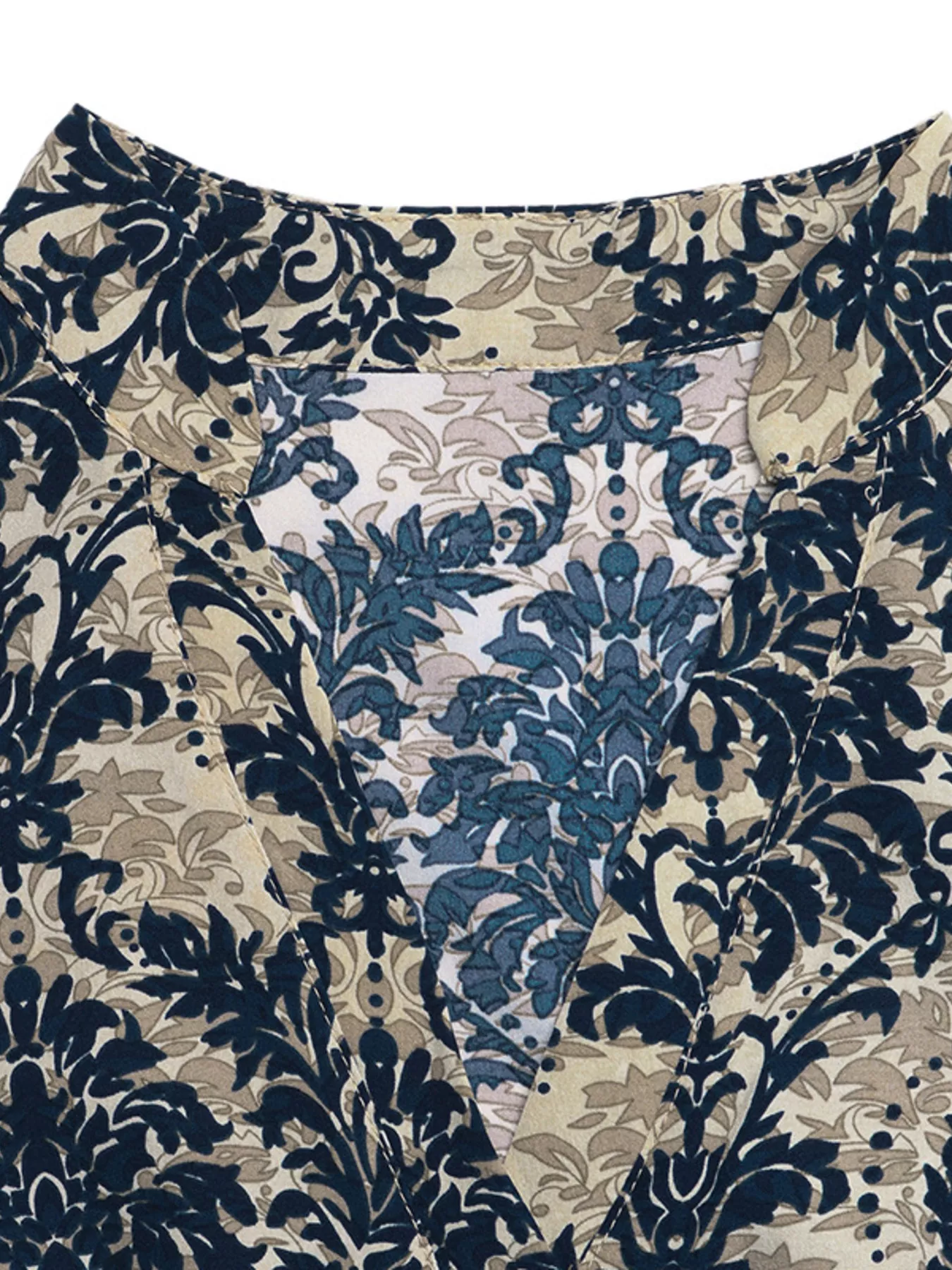 Damask Print Cap Sleeve Blouse - Image 7