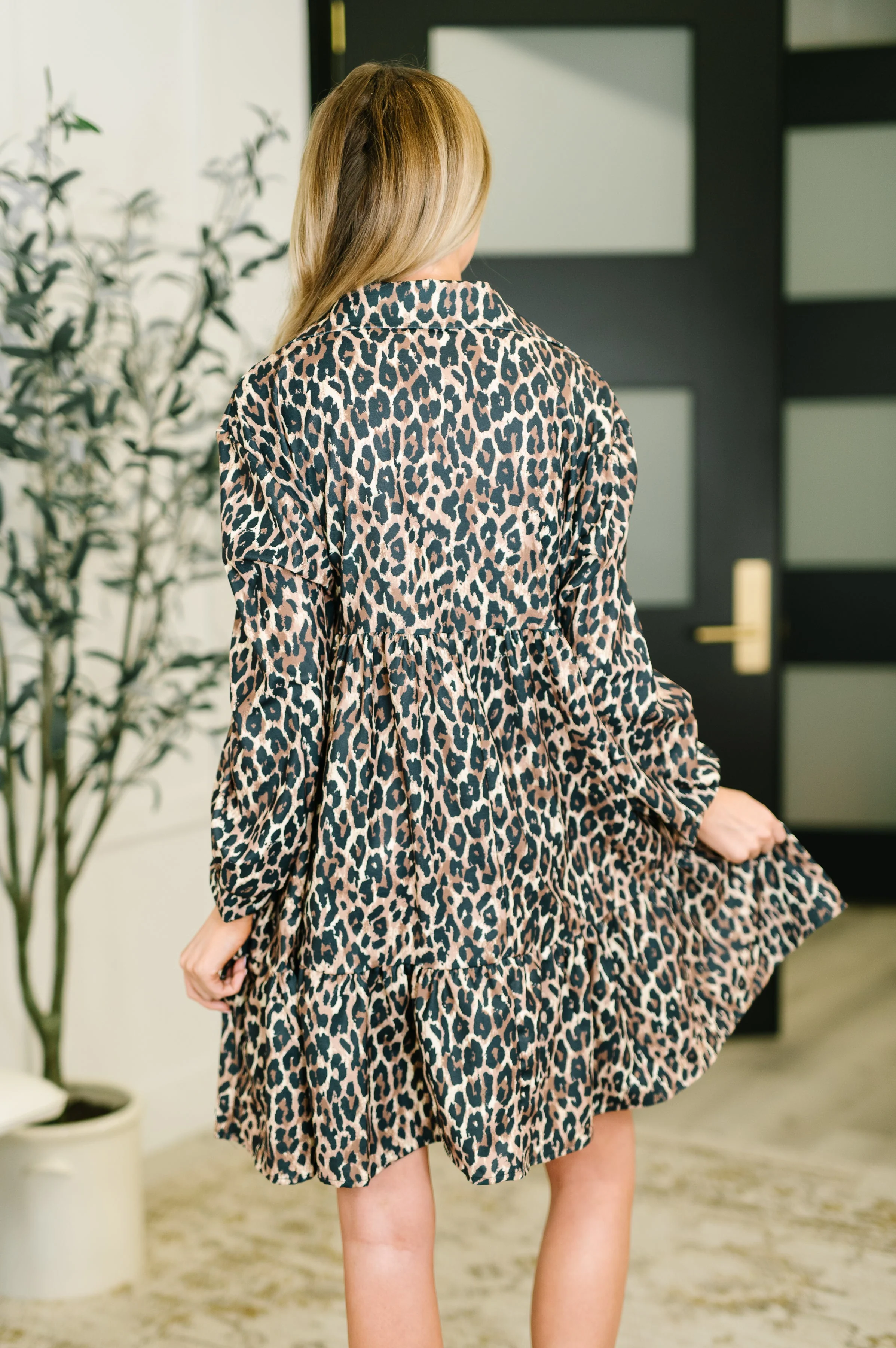Darlin' If You Don't Mind Babydoll Leopard Print Dress - Image 4