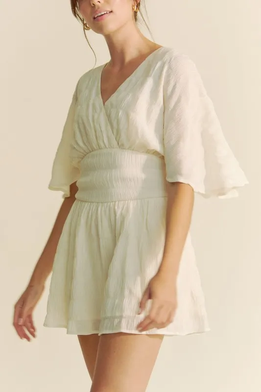 Davi & Dani Batwing Sleeve Waist Belt Romper - Image 4