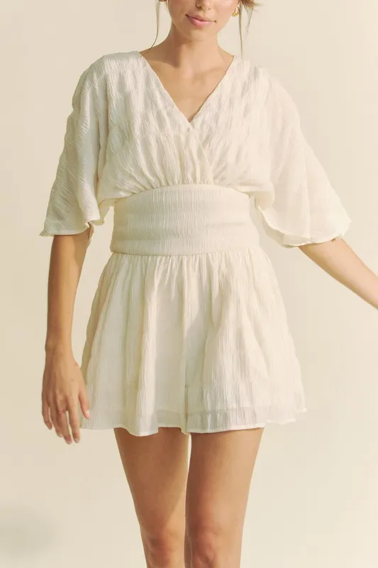 Davi & Dani Batwing Sleeve Waist Belt Romper - Image 6