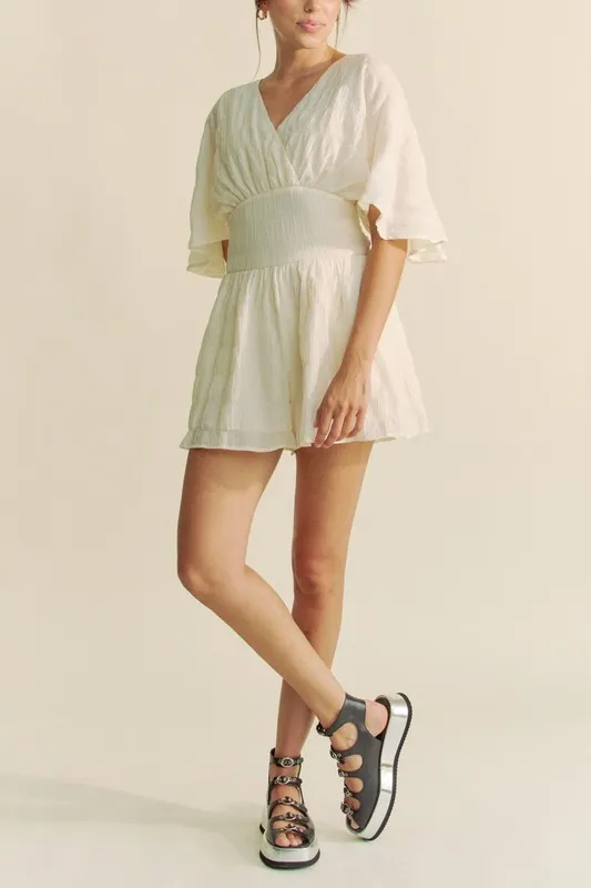 Davi & Dani Batwing Sleeve Waist Belt Romper - Image 7