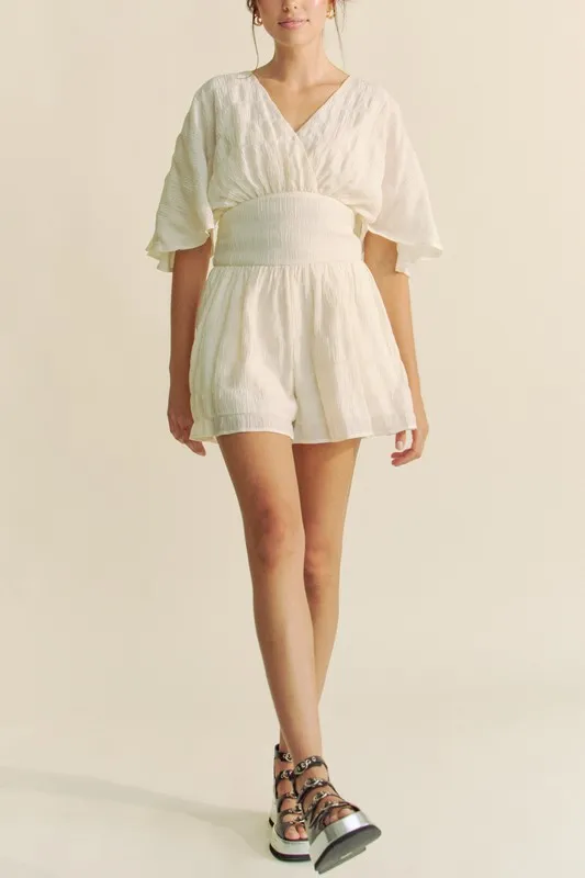 Davi & Dani Batwing Sleeve Waist Belt Romper - Image 8