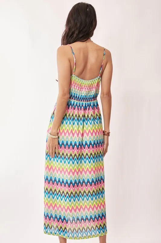 Davi & Dani Multi Color Crochet Lace Midi Dress - Image 10
